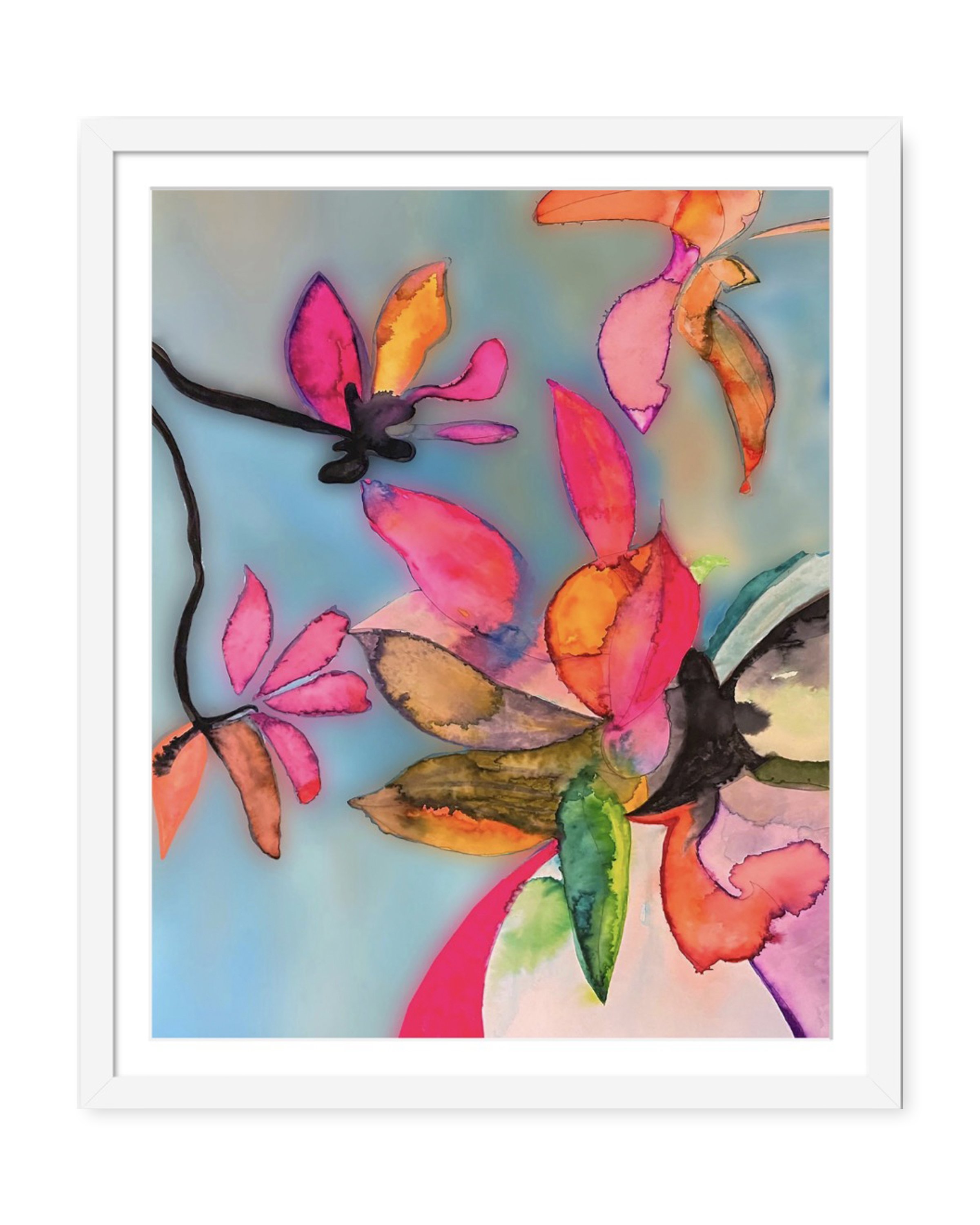 Flowering Tree. 16”x20” digital print, matted & framed. Ceil Diskin, 2020.