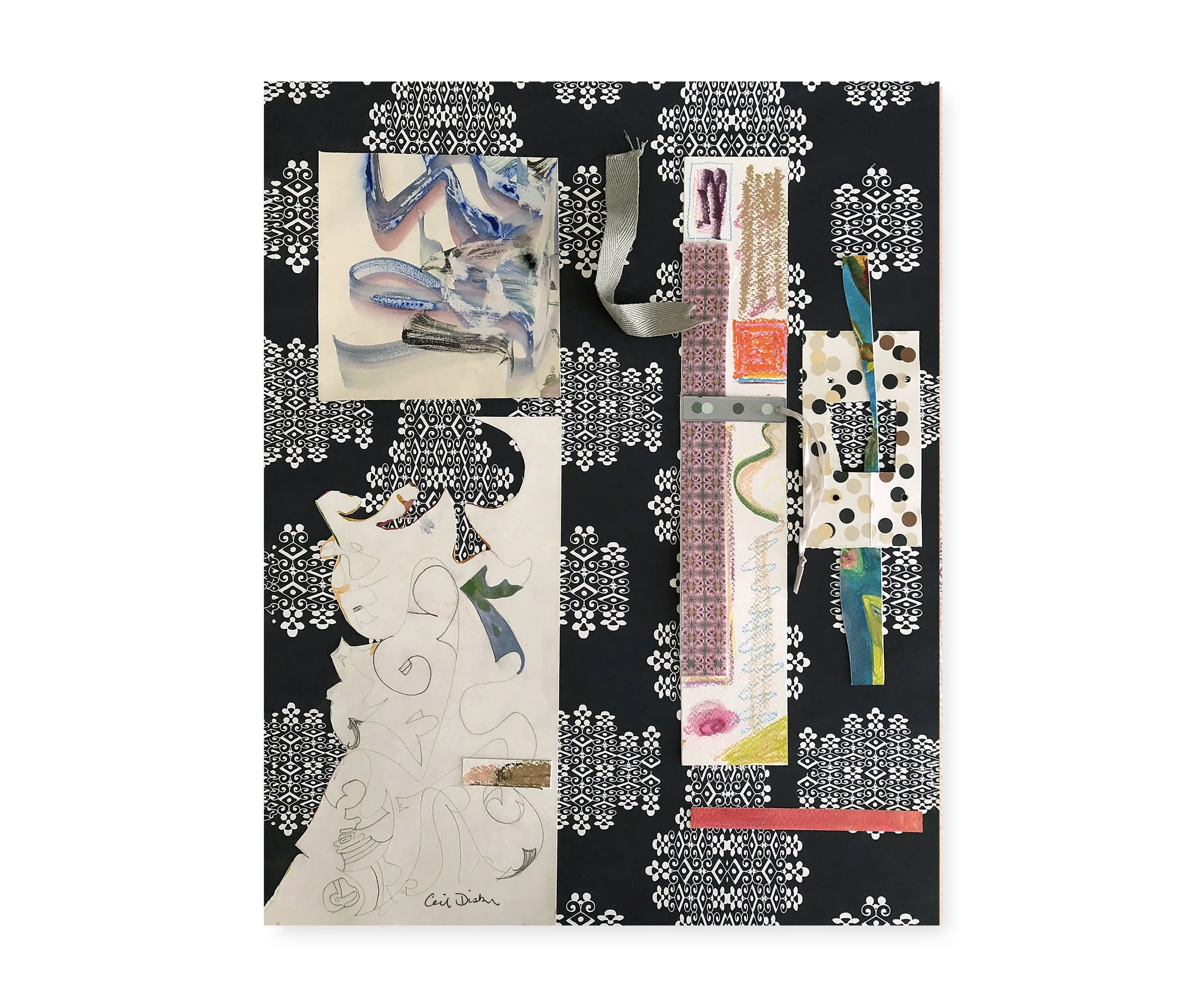 Cake, Mixed Media Collage Print