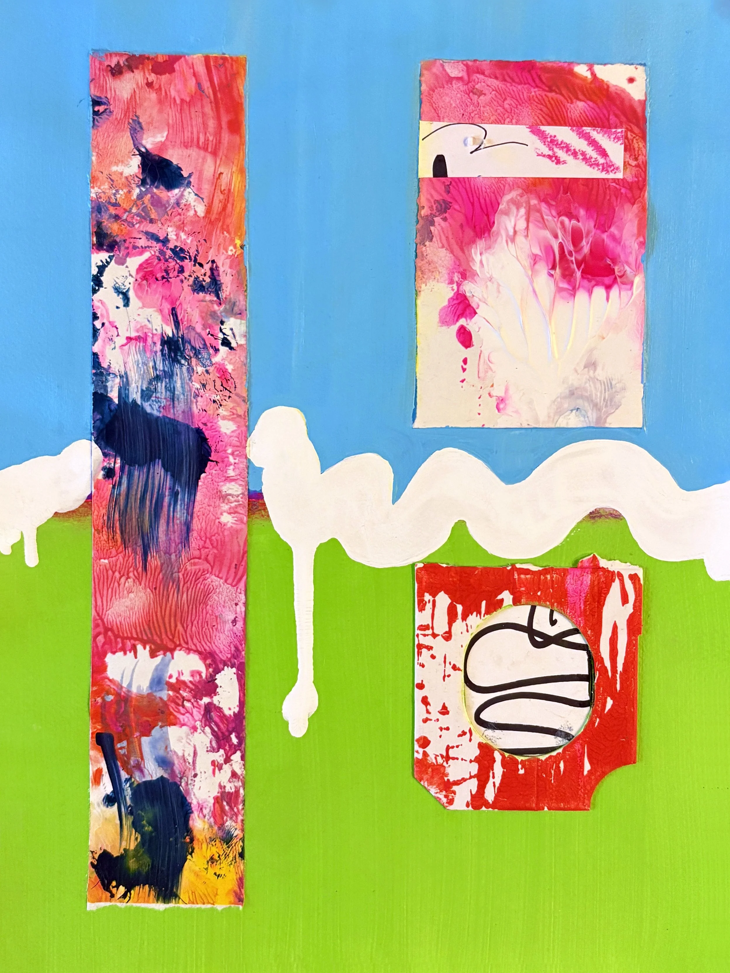 It Came & It Went_10x14_mixed media collage on paper by Ceil Diskin 2025