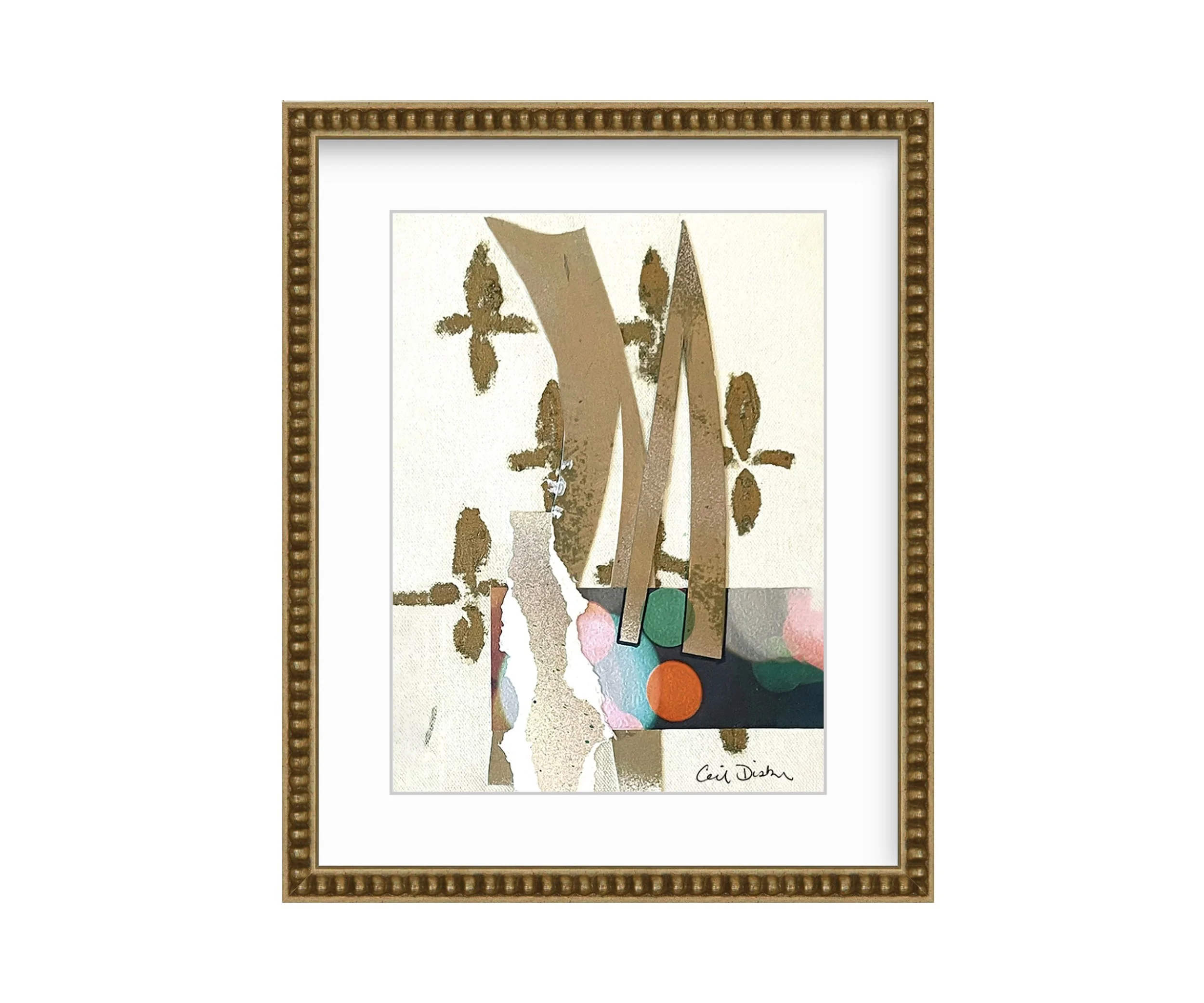 King of Swords-Cropped - gold bead frame