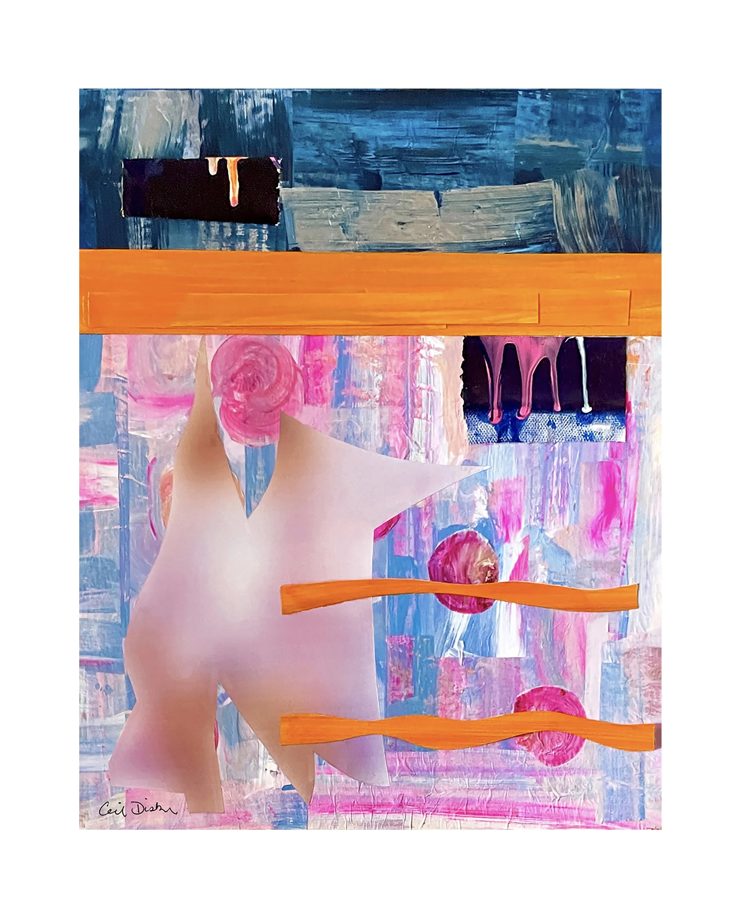 P.S. There’s Cake. 14x11 collage print. Ceil Diskin-2025.