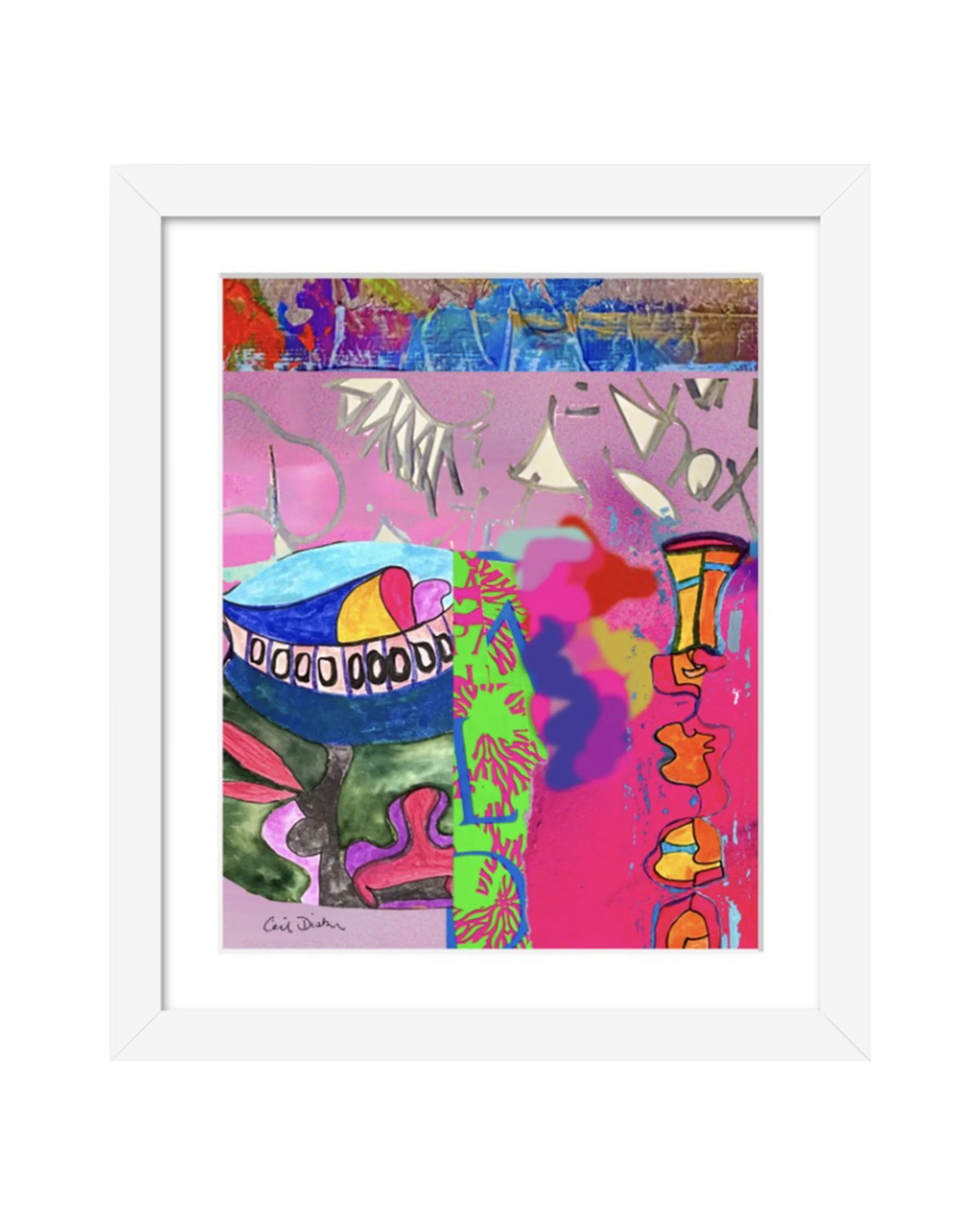 10th Ave. Series Detail 5, digital collage print, matted & framed. Ceil Diskin, 2026