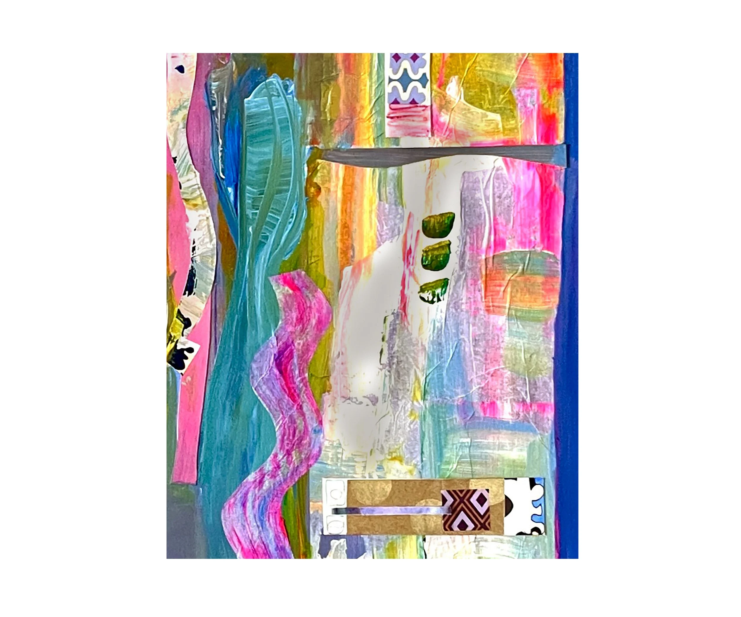 SMASH, mixed media collage detail, by Ceil Diskin