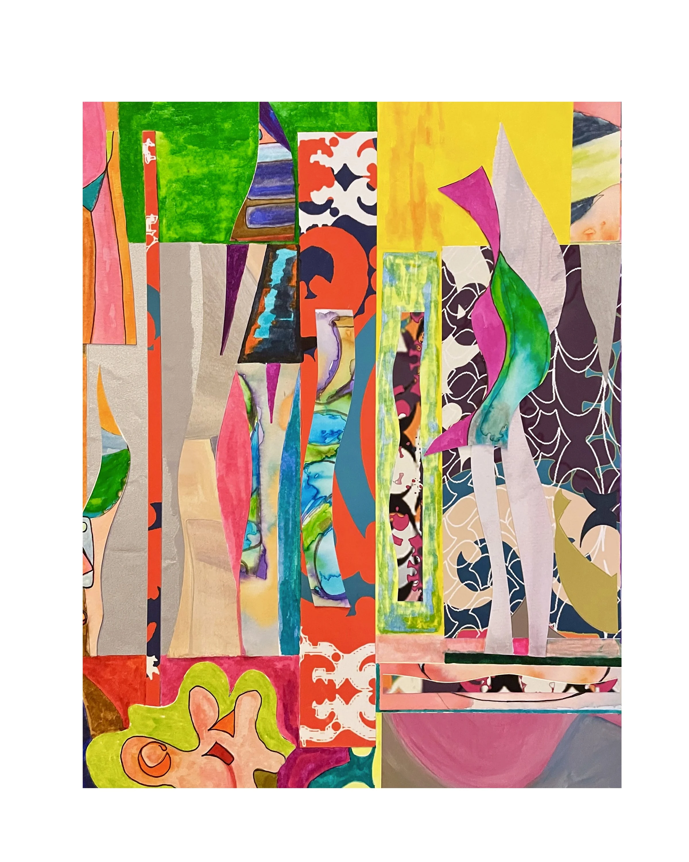 Kiss Me. 11x14 collage print. Ceil Diskin-2021.