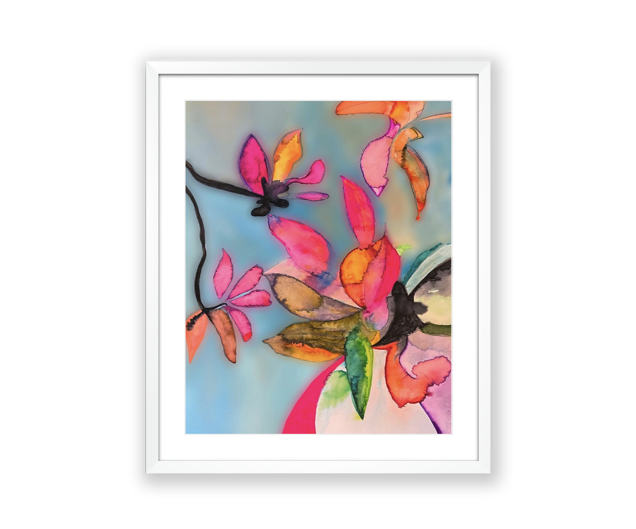 Flowering Tree, white frame
