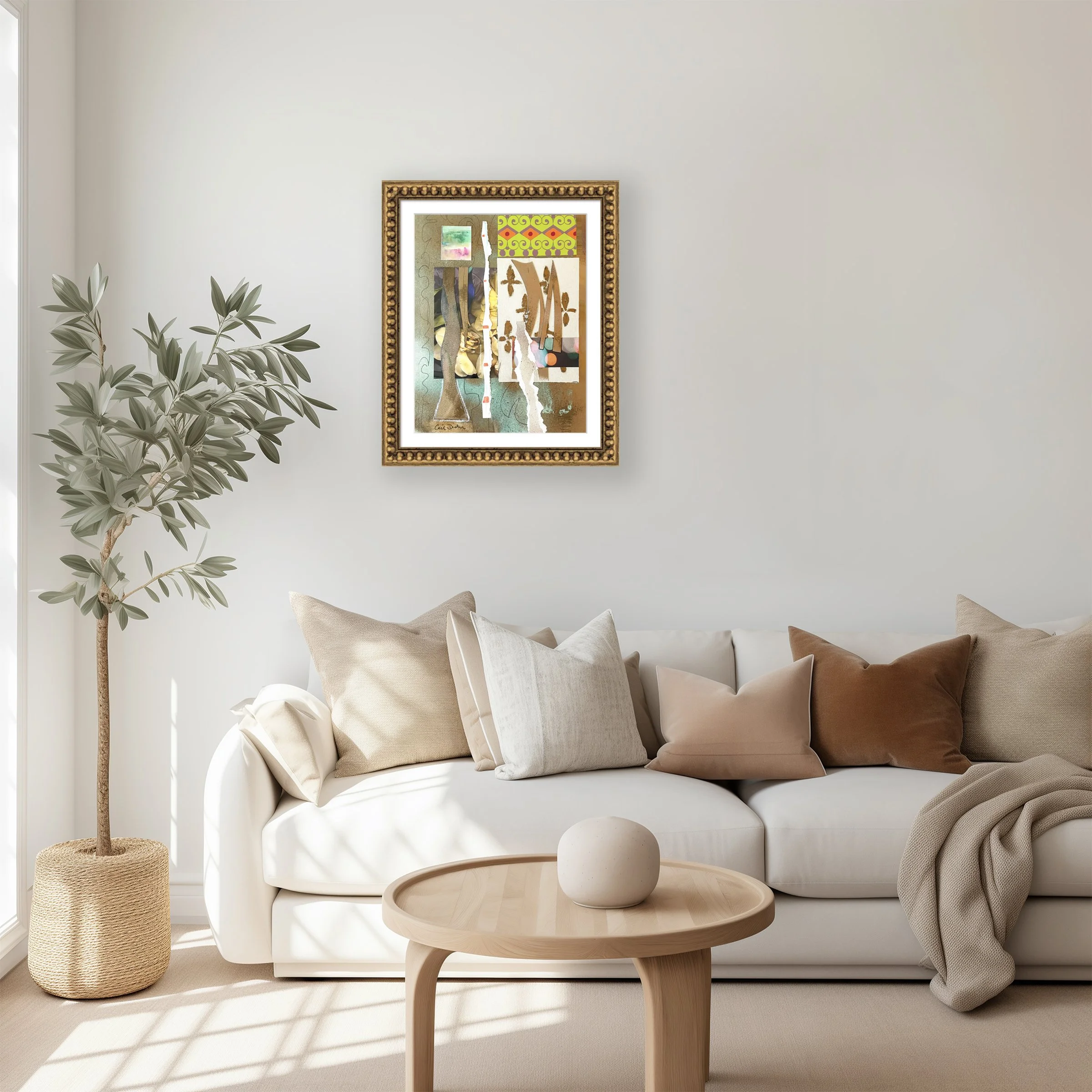 King of Swords matted and framed in scene