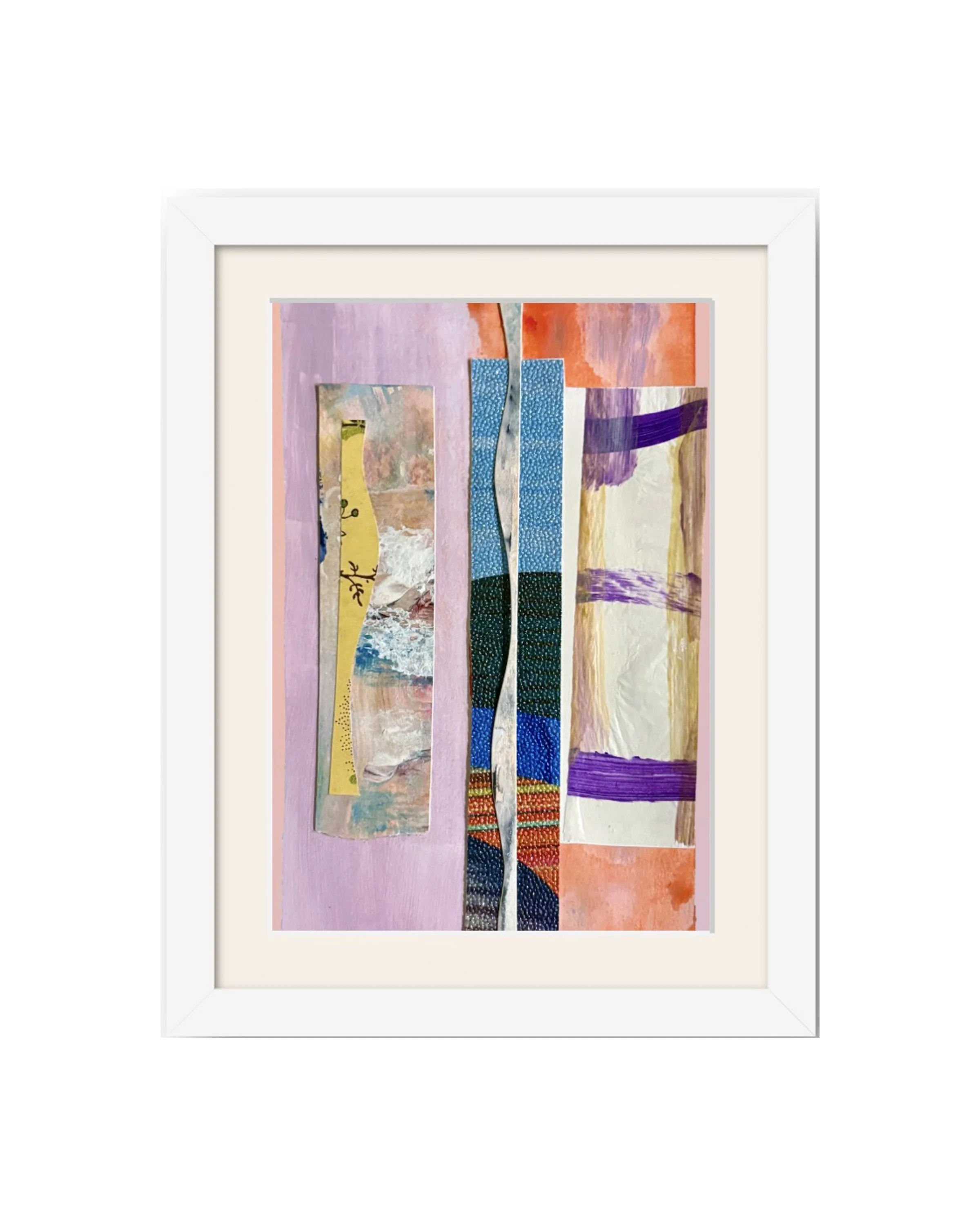 Lead the Way. 7x10 collage print, matted & framed. Ceil Diskin-2025.
