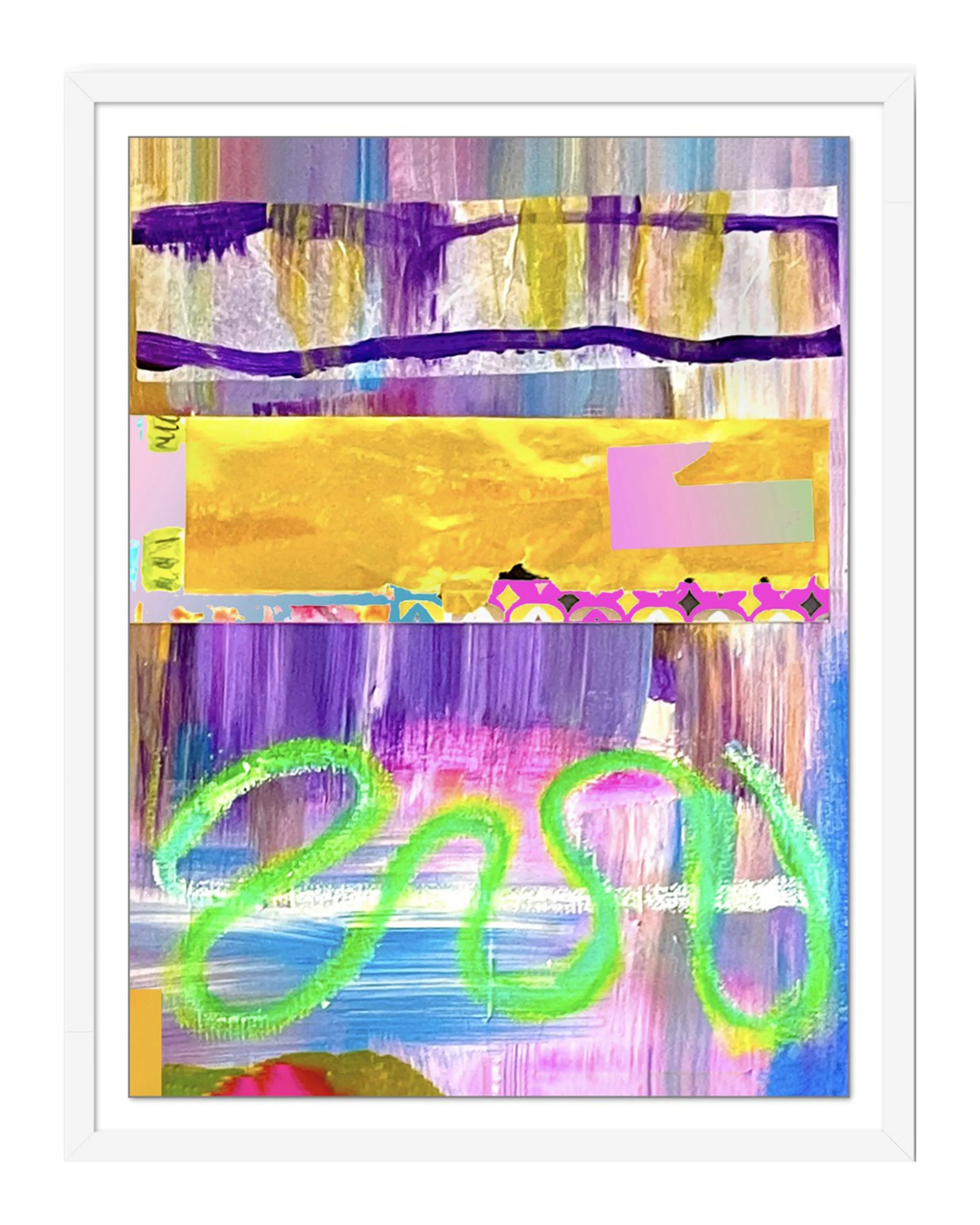 Stash.18”x24” painting print, matted & framed. Ceil Diskin, 2025.