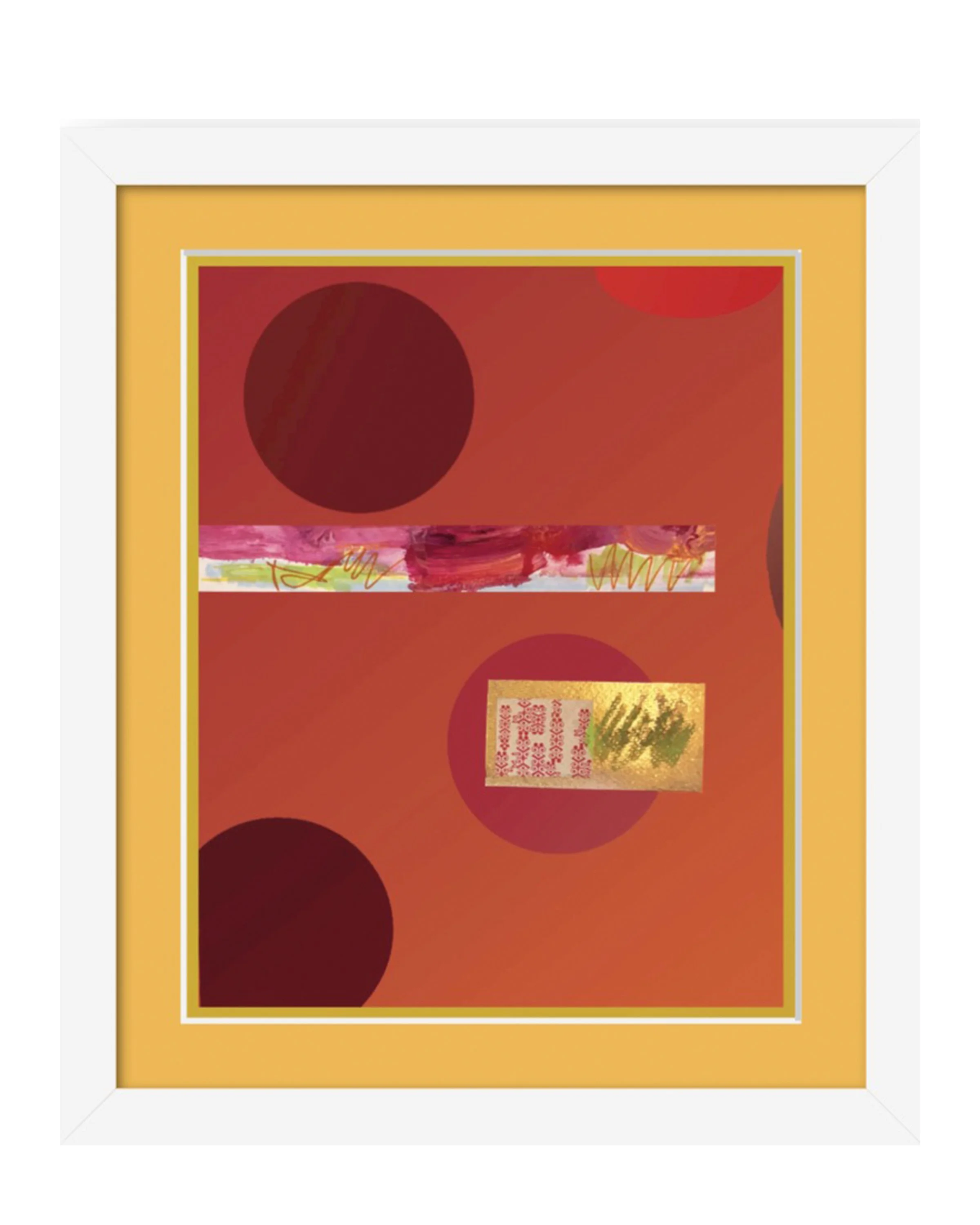 3 Dots.16”x20” digital art print, matted & framed. Ceil Diskin, 2026.