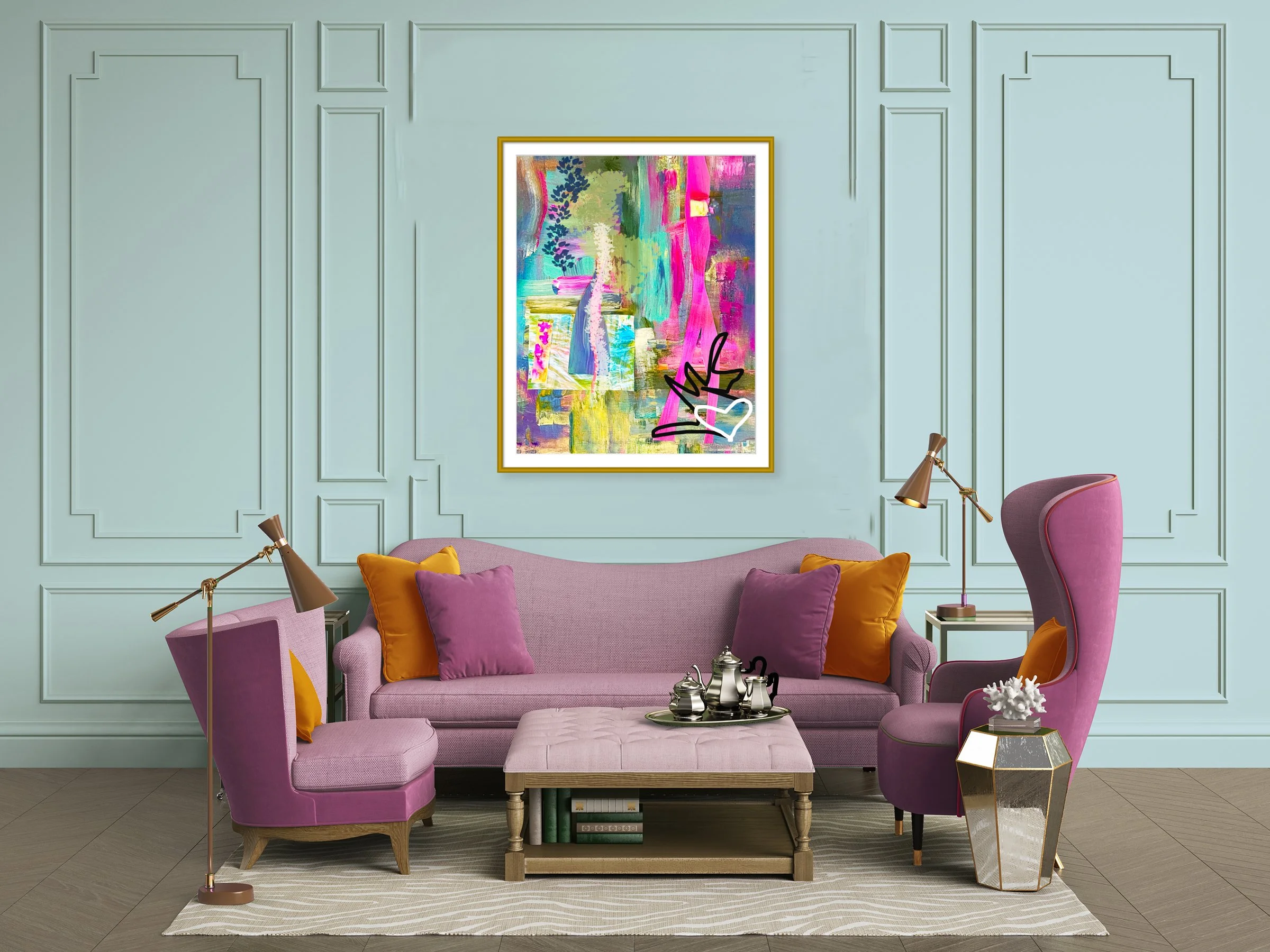 On The Road. 16”x20” digital print, matted & framed, in scene. Ceil Diskin, 2025.