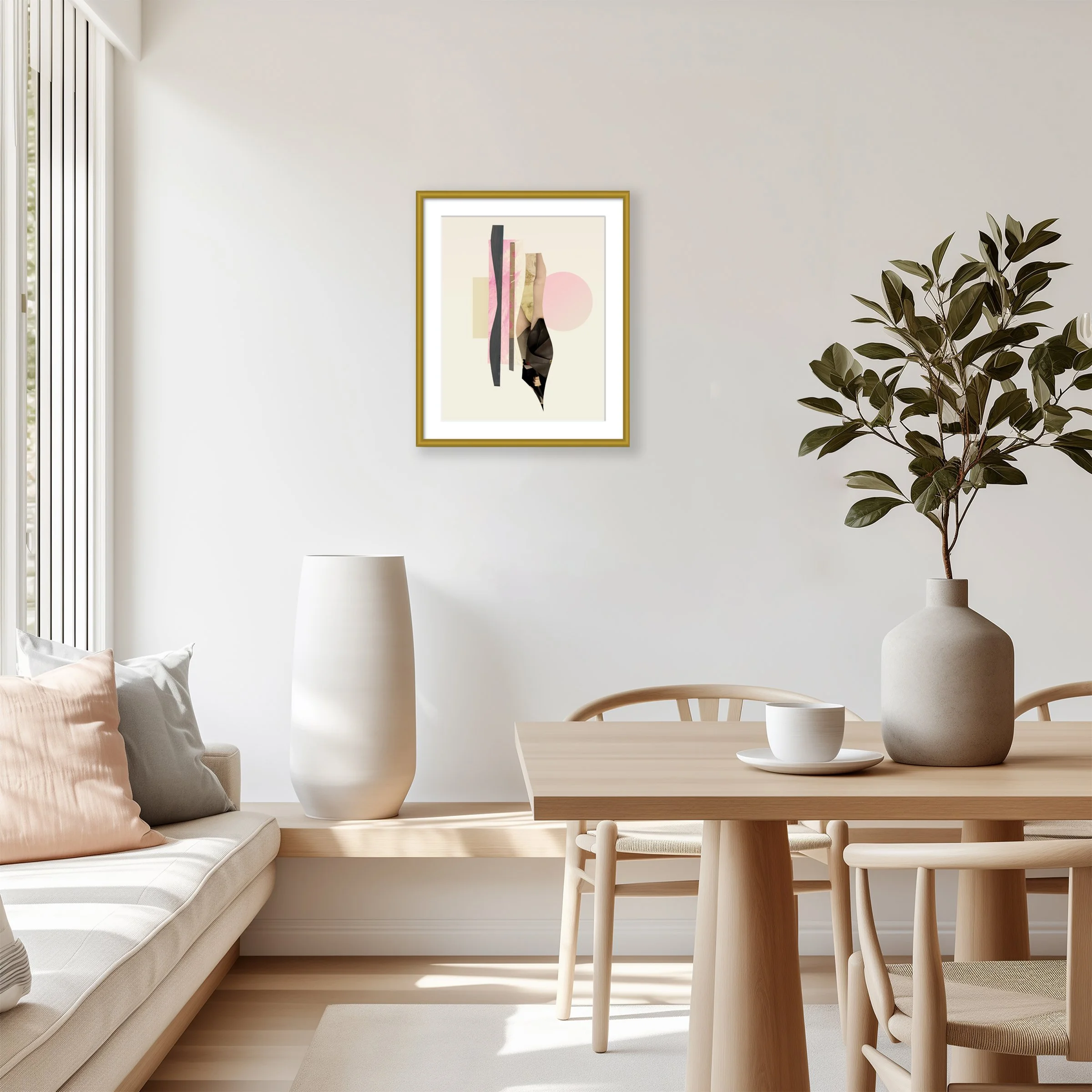 From A Different Perspective. 8x10 collage print, matted & framed, in scene. Ceil Diskin-2025.