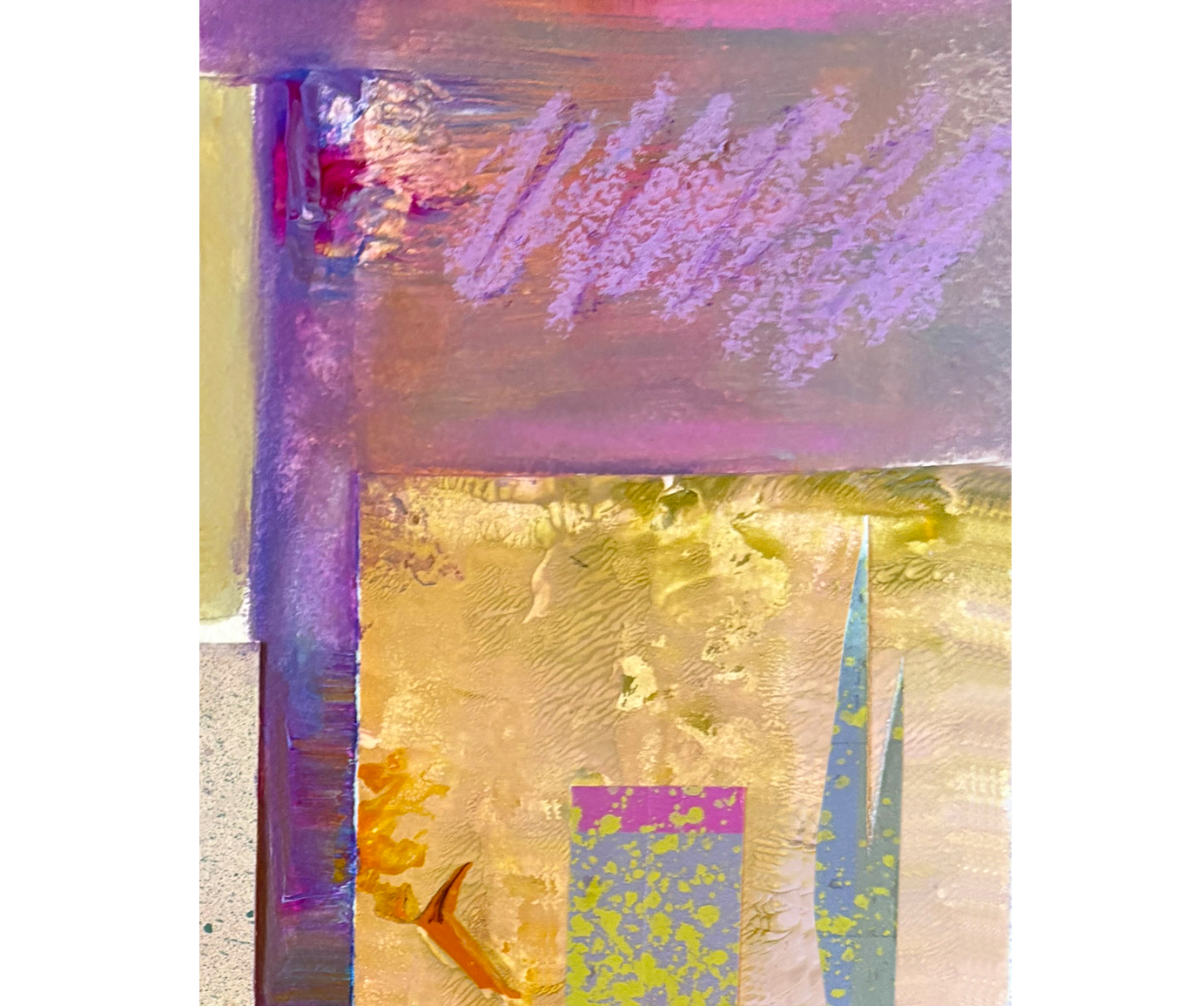 L'Ingenue, mixed media collage on paper-detail, by Ceil Diskin