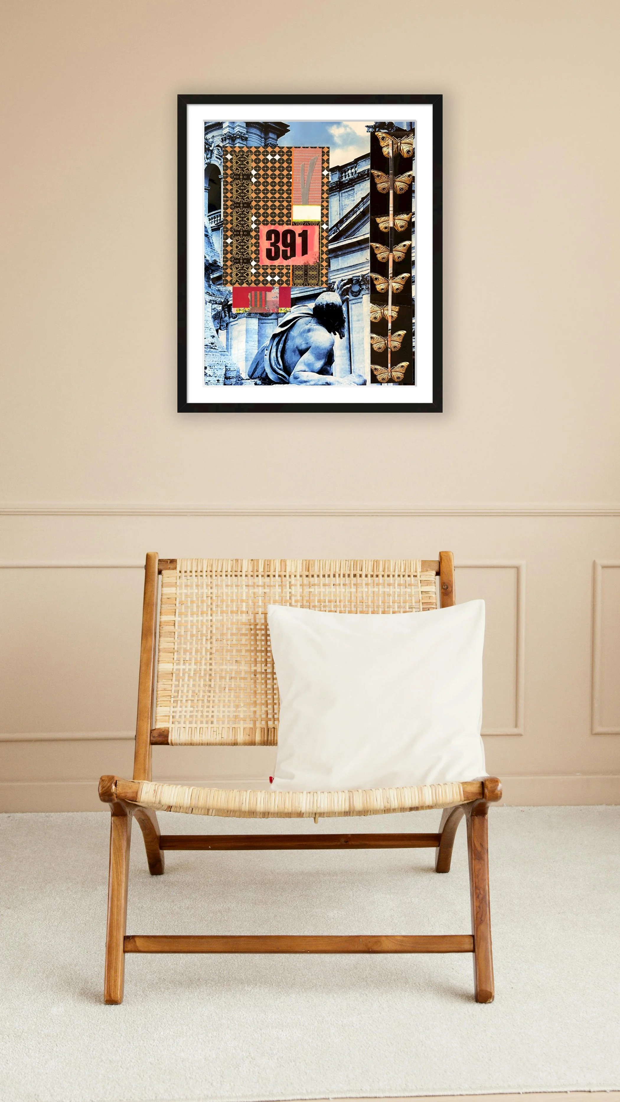 ROMA-Fountain 16x20 matted & framed in scene