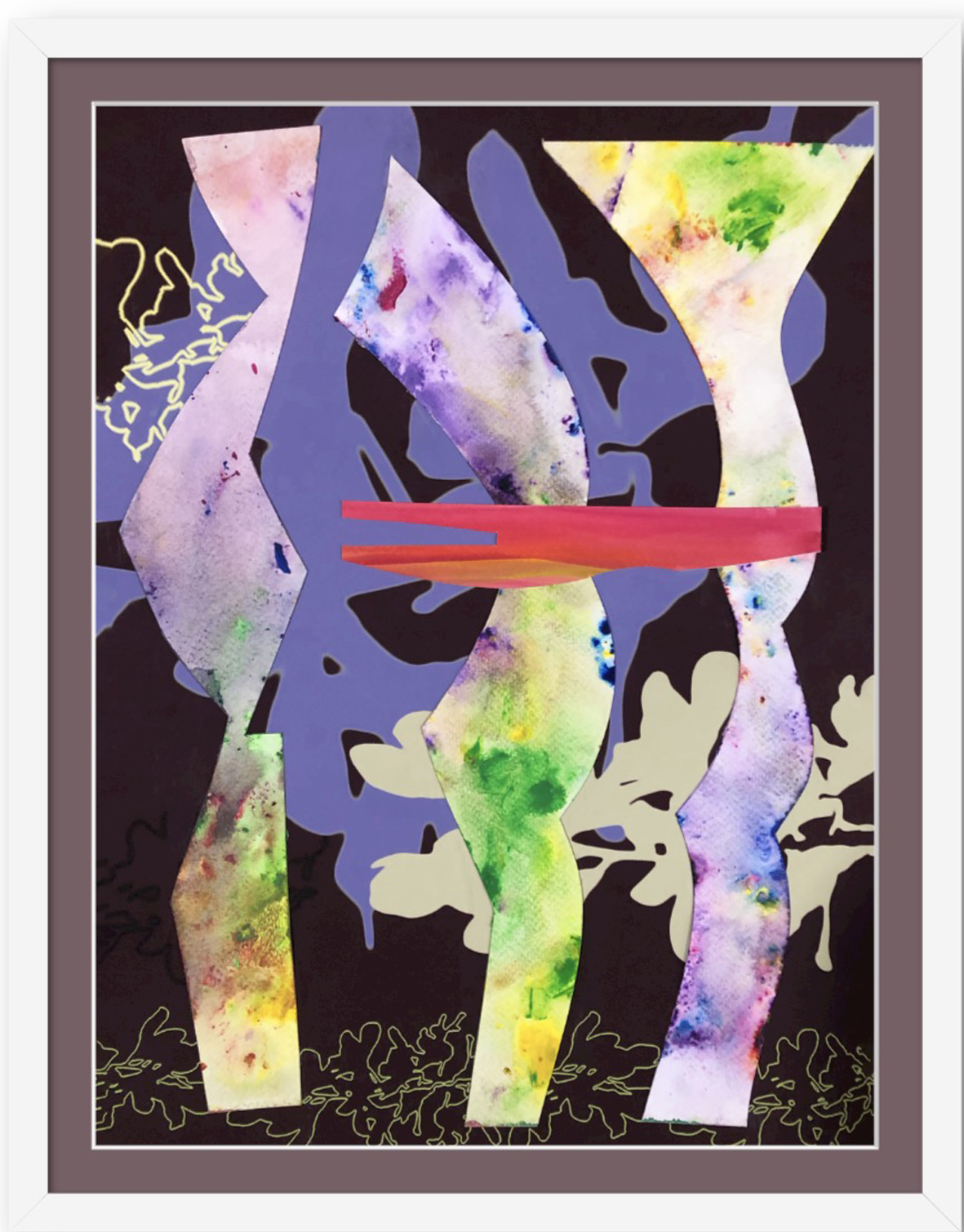 HULA, white frame date mat, by Ceil Diskin