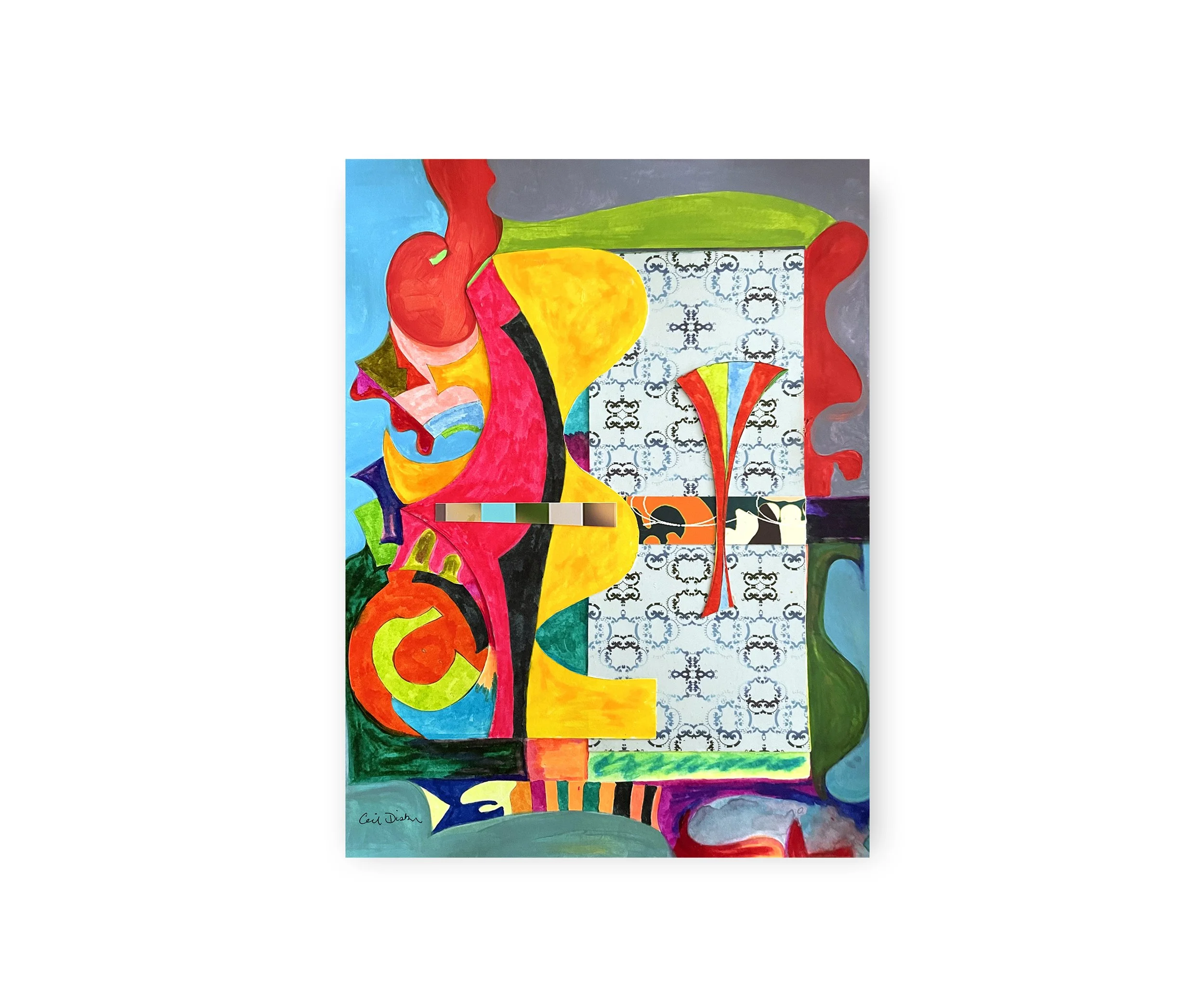 Something With An M, collage print, by Ceil Diskin