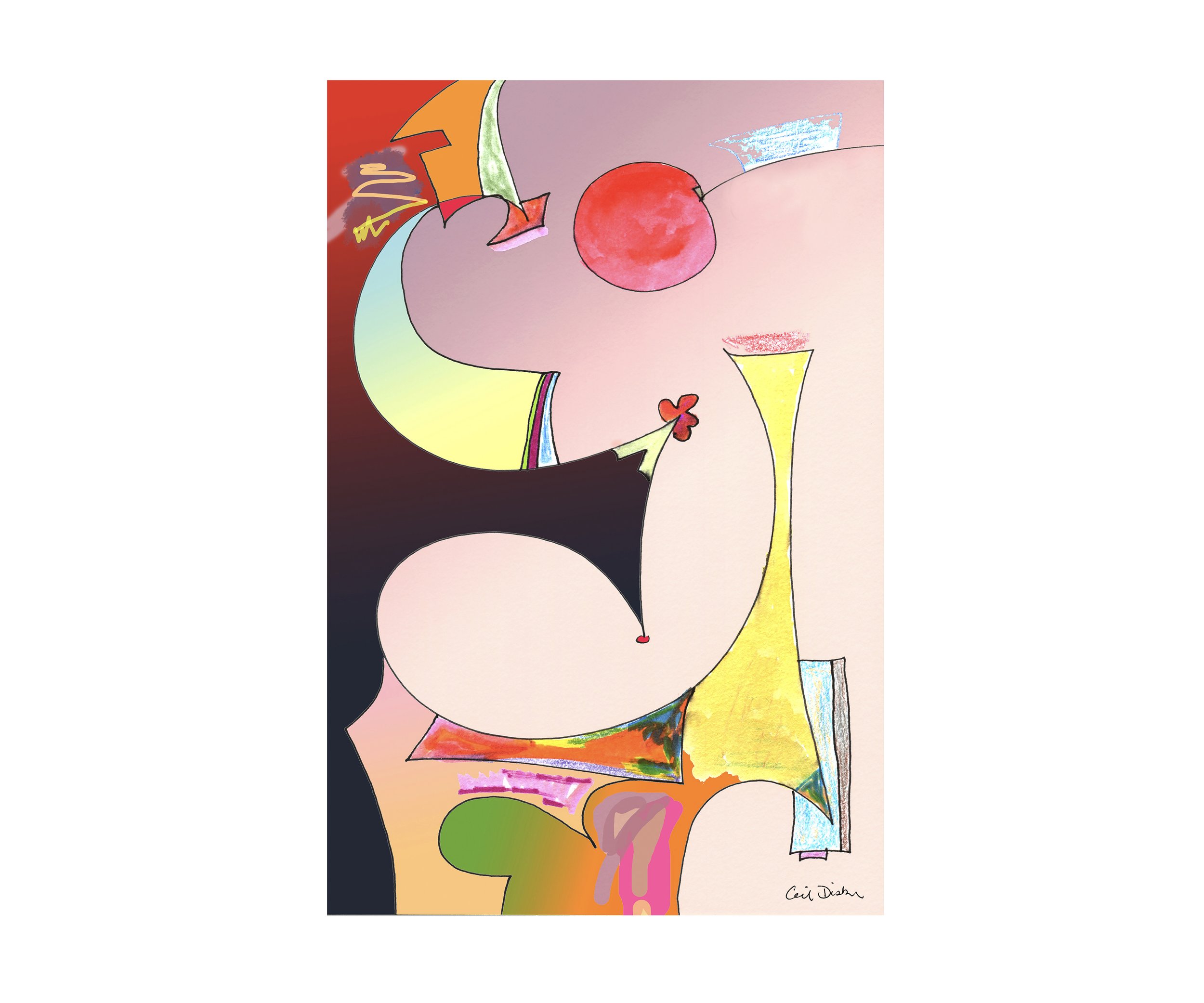 Cherry, Digital Painting, by Ceil Diskin