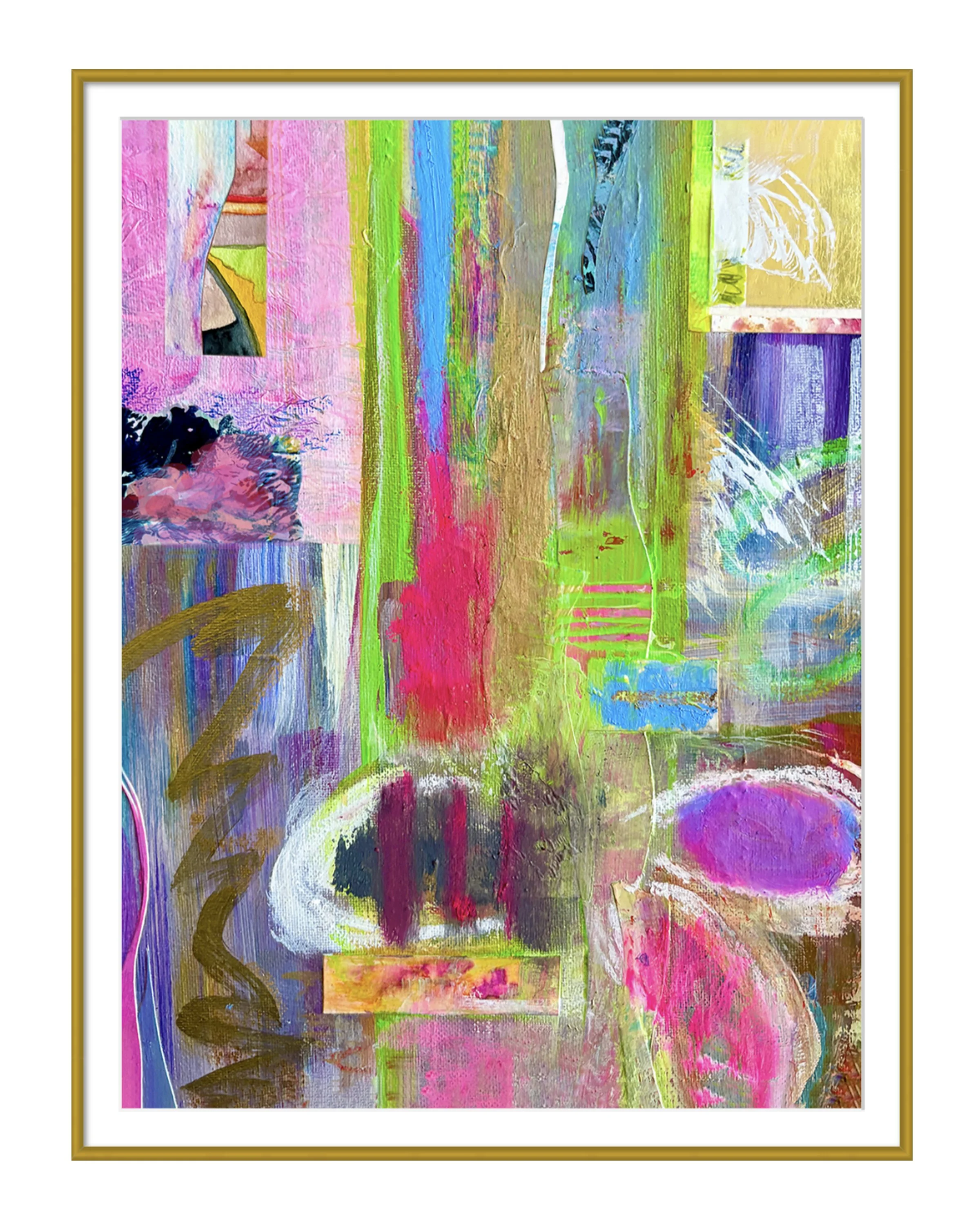 Rebel.18”x24” painting print, matted & framed. Ceil Diskin, 2025.