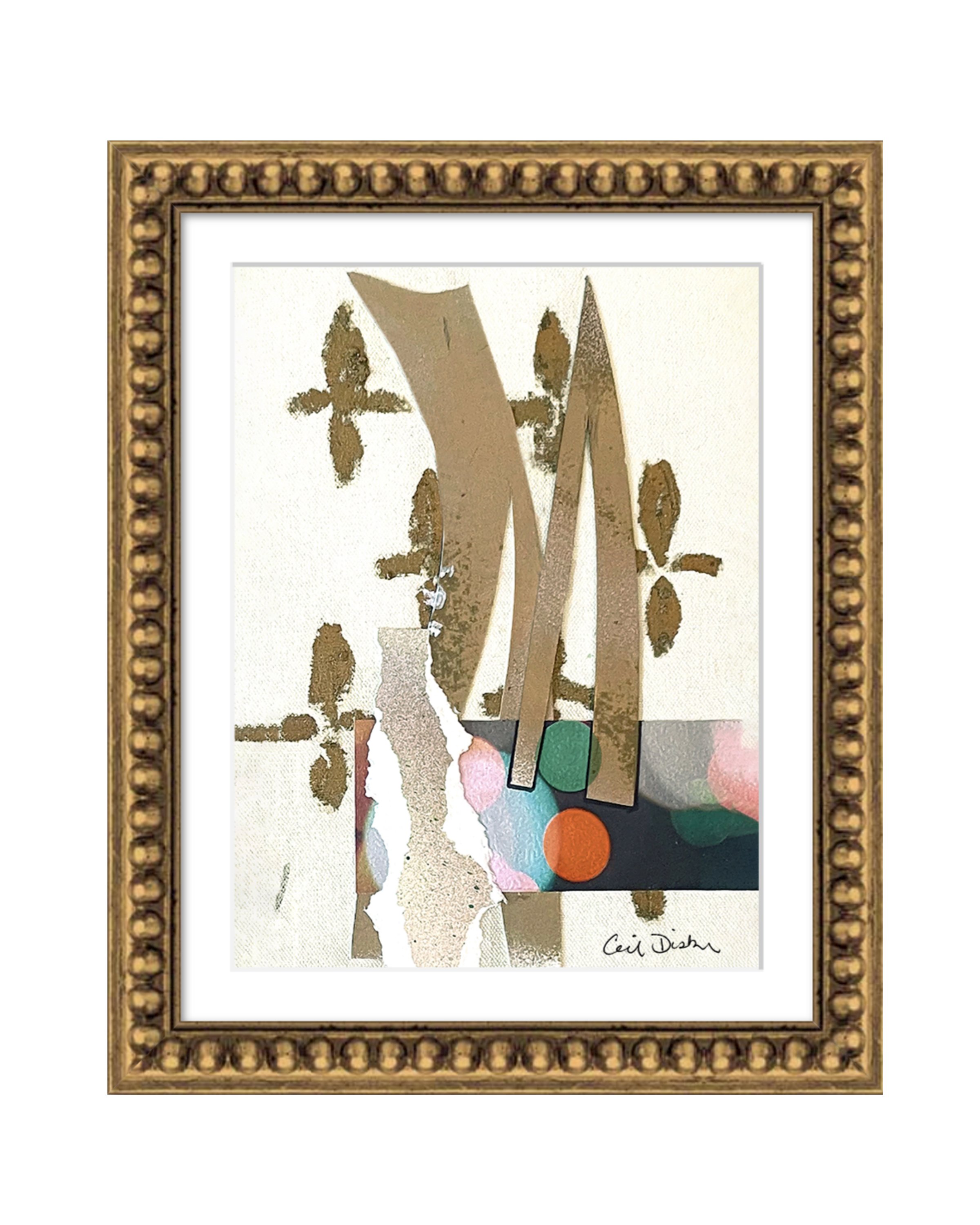 King of Swords-Cropped. 9x12digital pattern print, matted & framed. Ceil Diskin-2021.