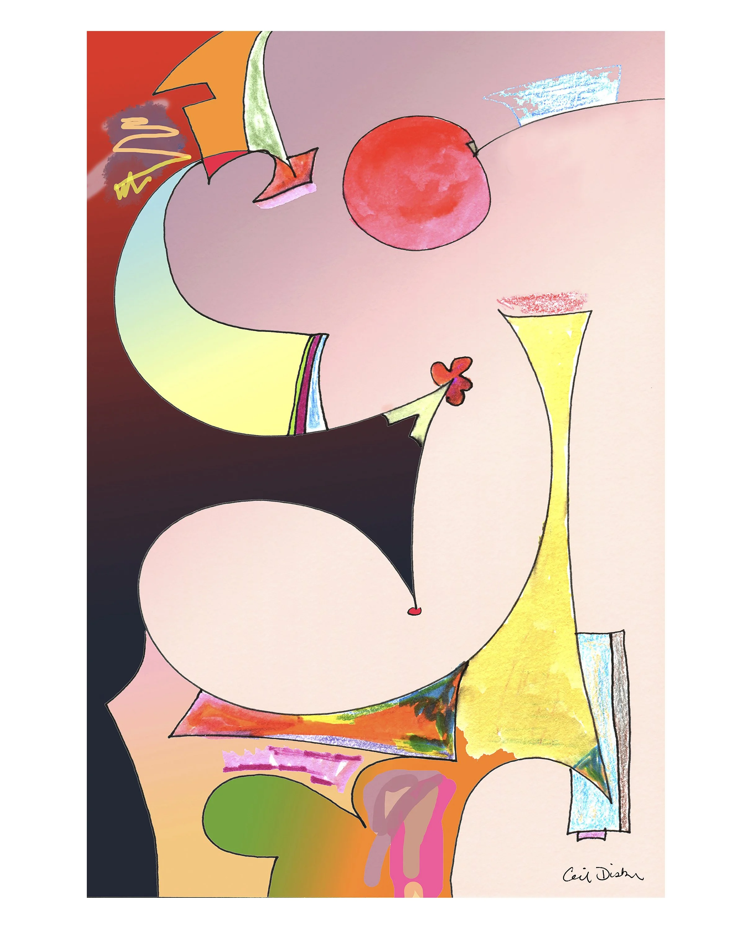 Cherry 16x24 digital painting CeilDiskin 2021.