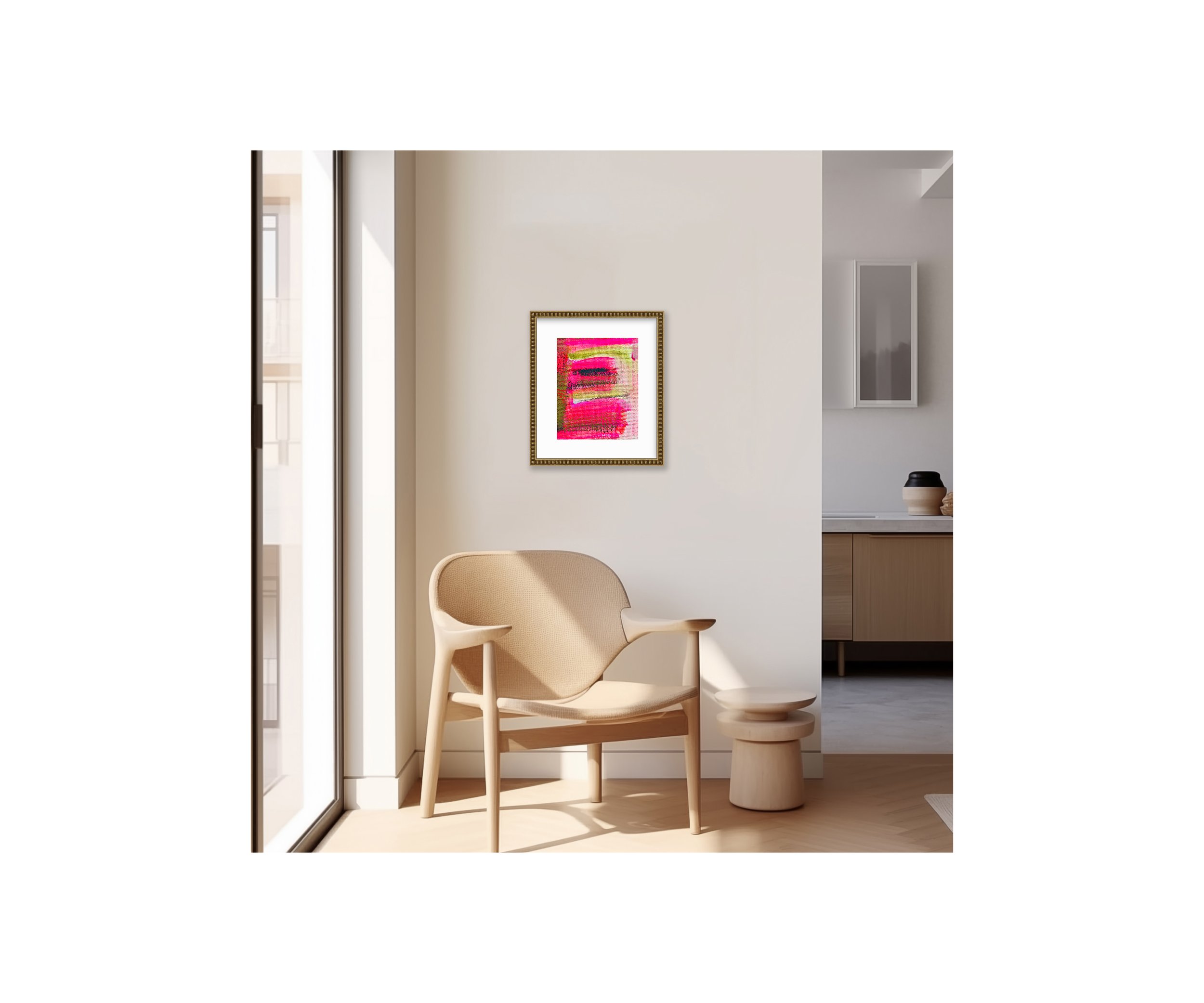 Can't Play If You're Not In The Game, HOT-TO-GO Series, with beige chair, by Ceil Diskin