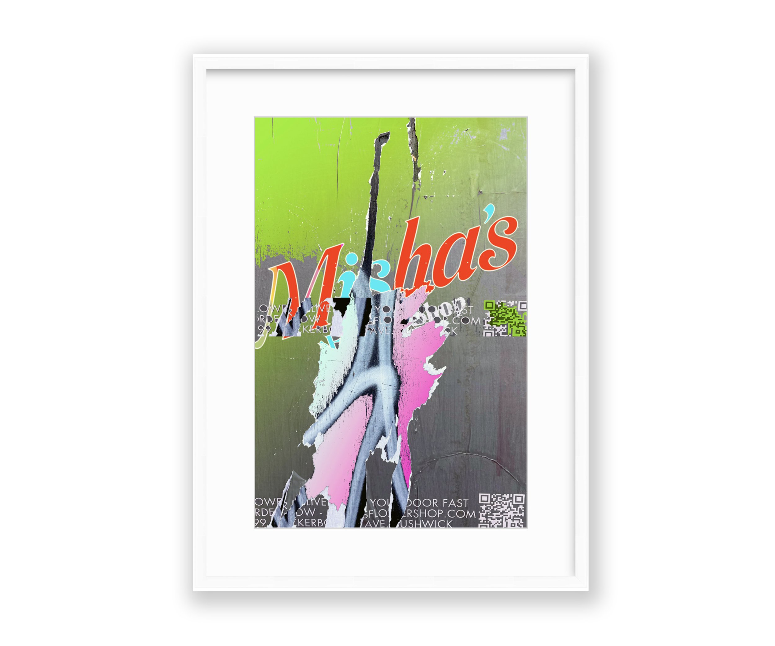Misha's, white frame