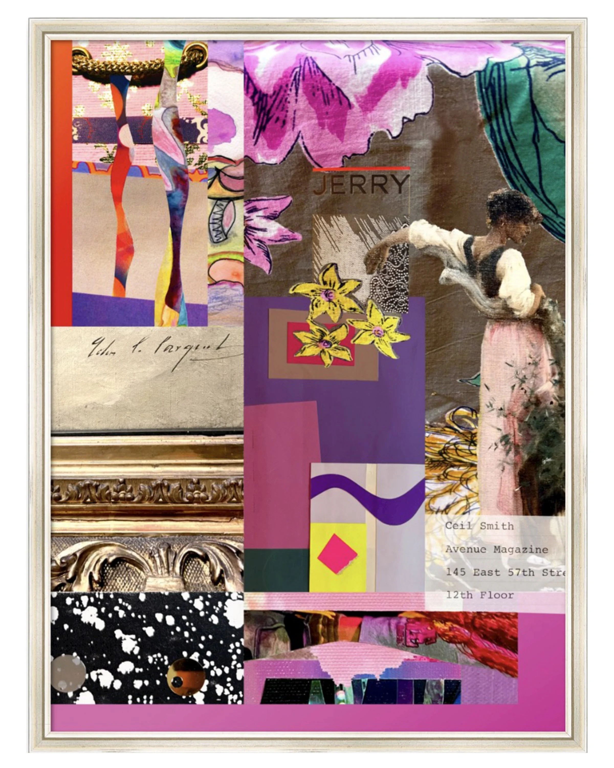 John-Jerry-Ceil. 18’x24” digital collage print matted & framed. Ceil Diskin, 2026.