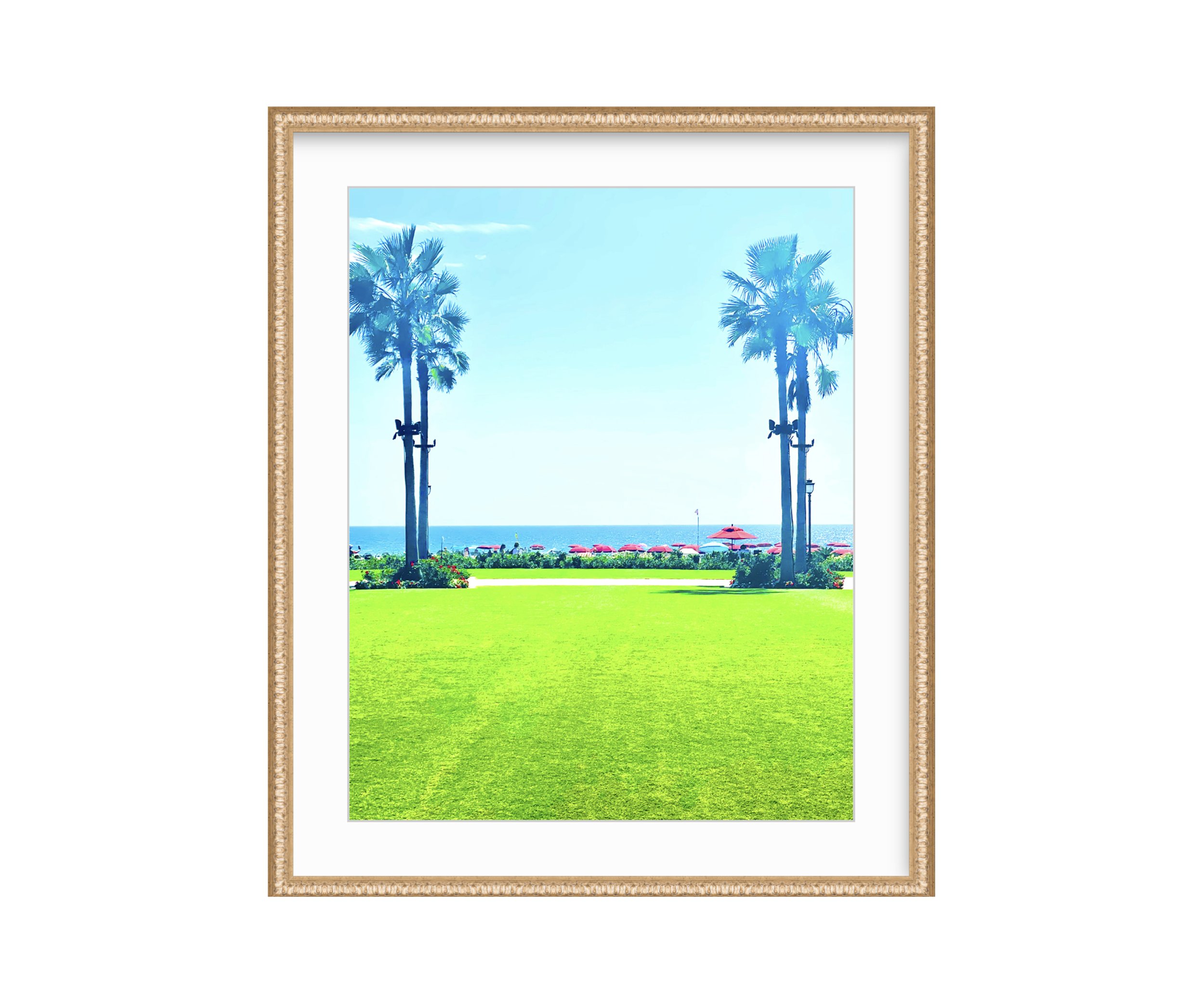 Twin Palm, gold frame, by Ceil Diskin