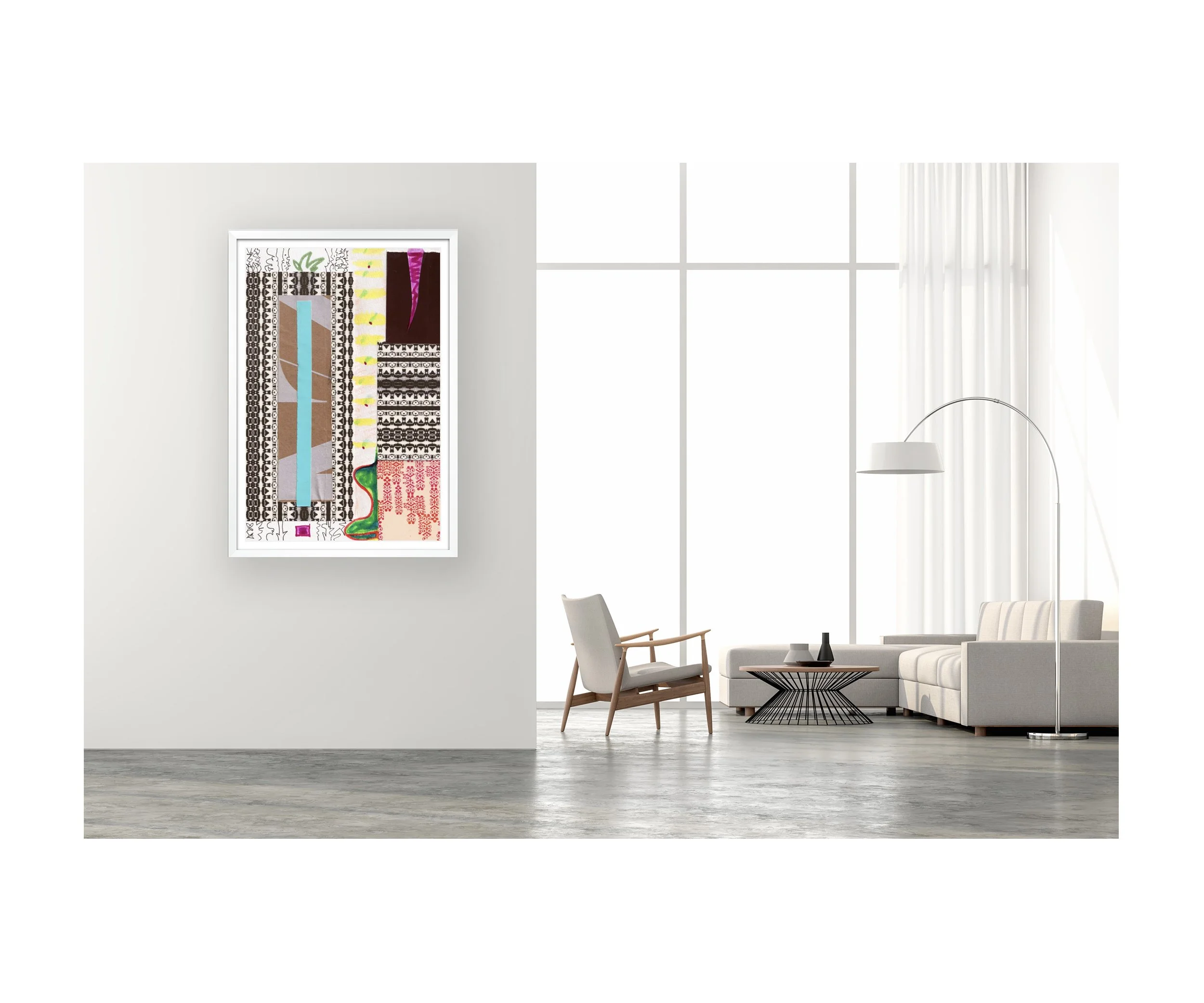 René, on white wall, by Ceil Diskin