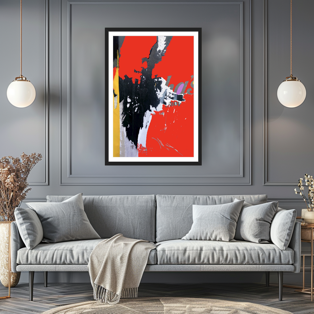 ha's Shop 16x24 digital photo collage, matted & framed in scene.
