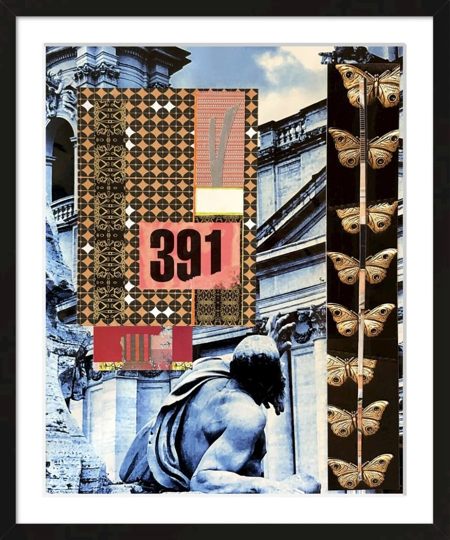 ROMA-Fountain black frame white mat