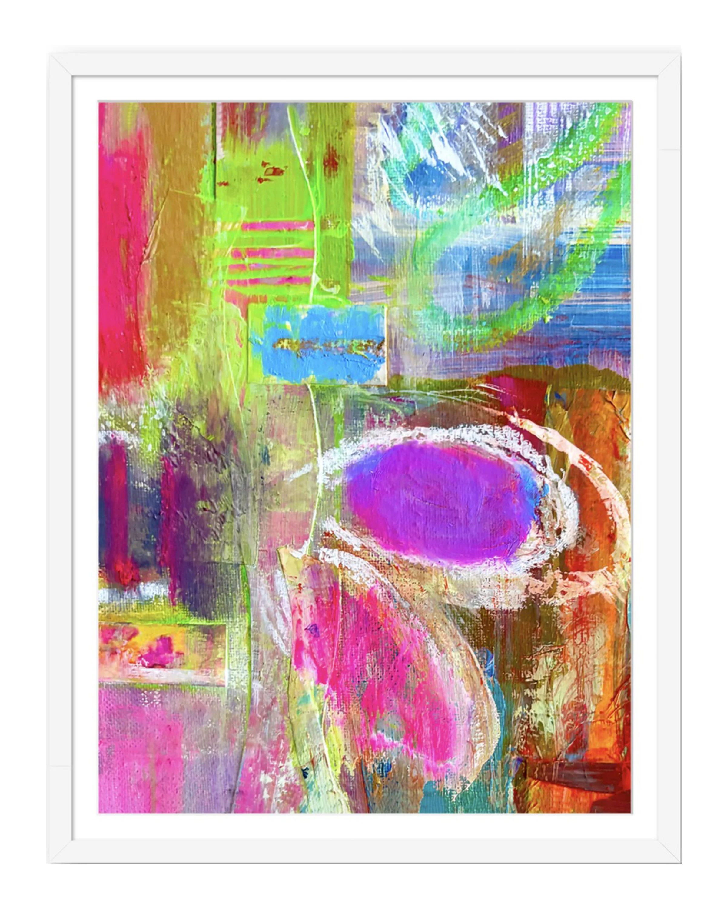 Gloria.18”x24” painting print, matted & framed. Ceil Diskin, 2025.
