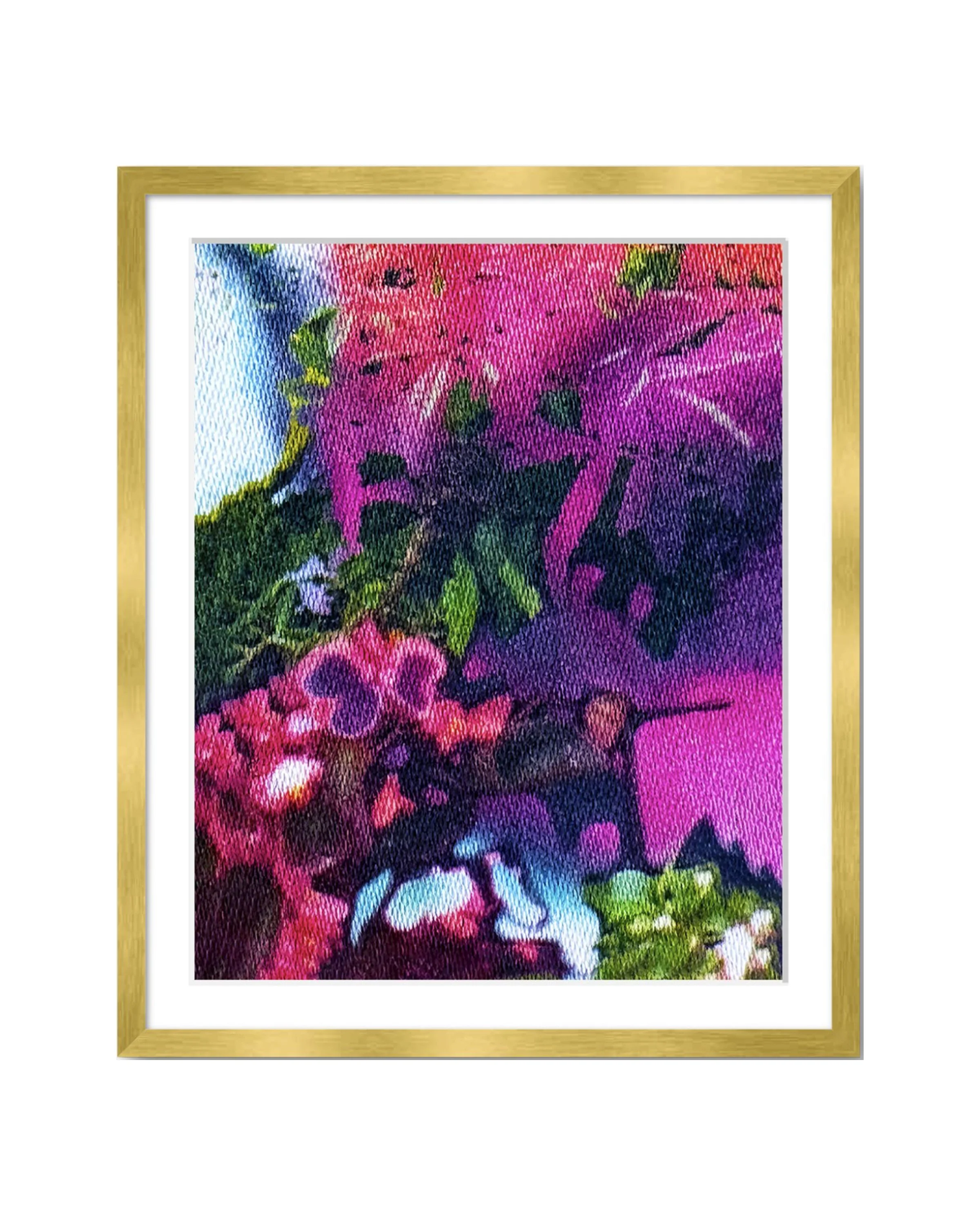 Flower Garden - Hot Pink-16x20 print-framed-Ceil Diskin 2024
