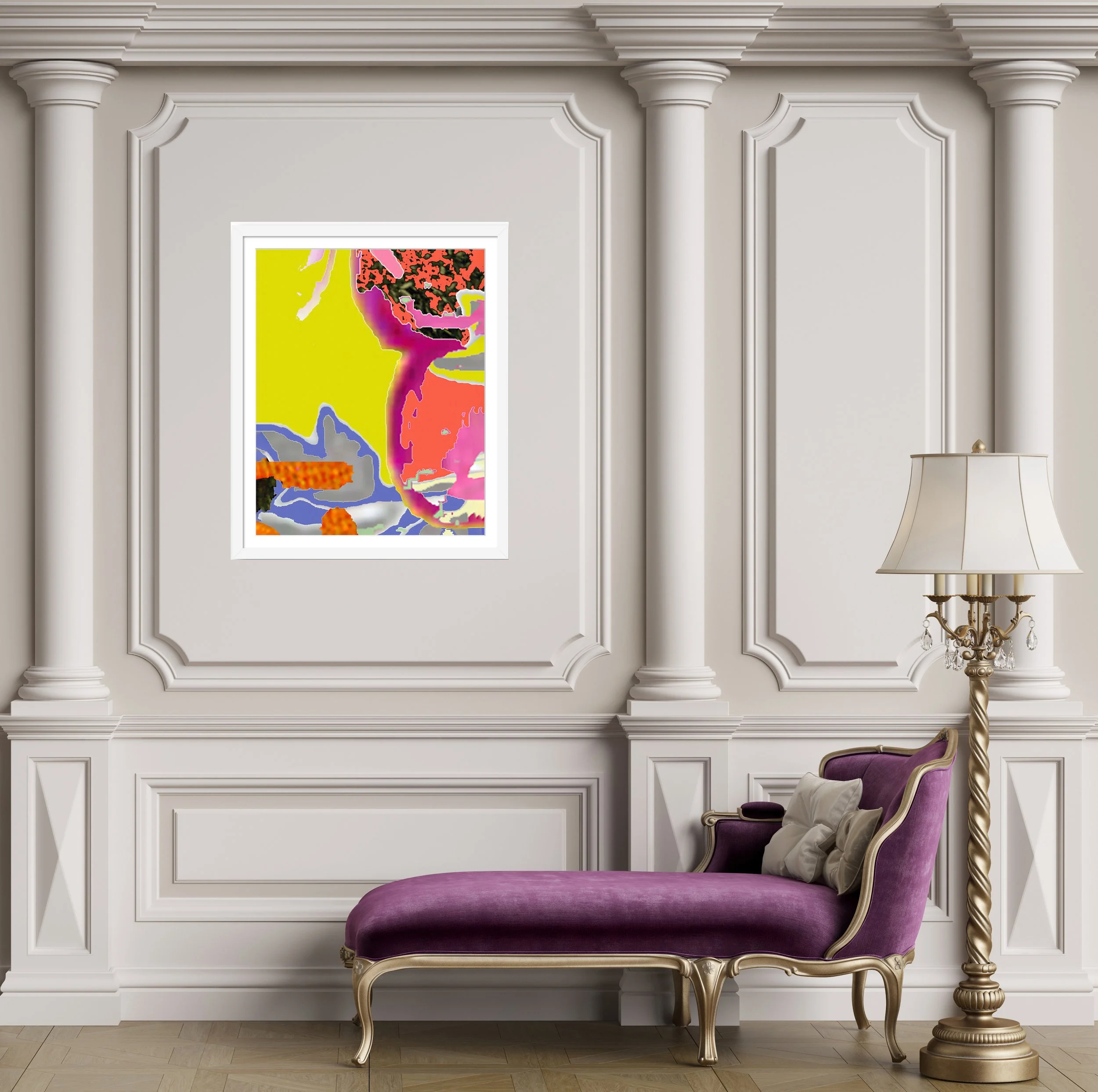 List. 16”x20” digital print, matted & framed, in scene. Ceil Diskin, 2020.