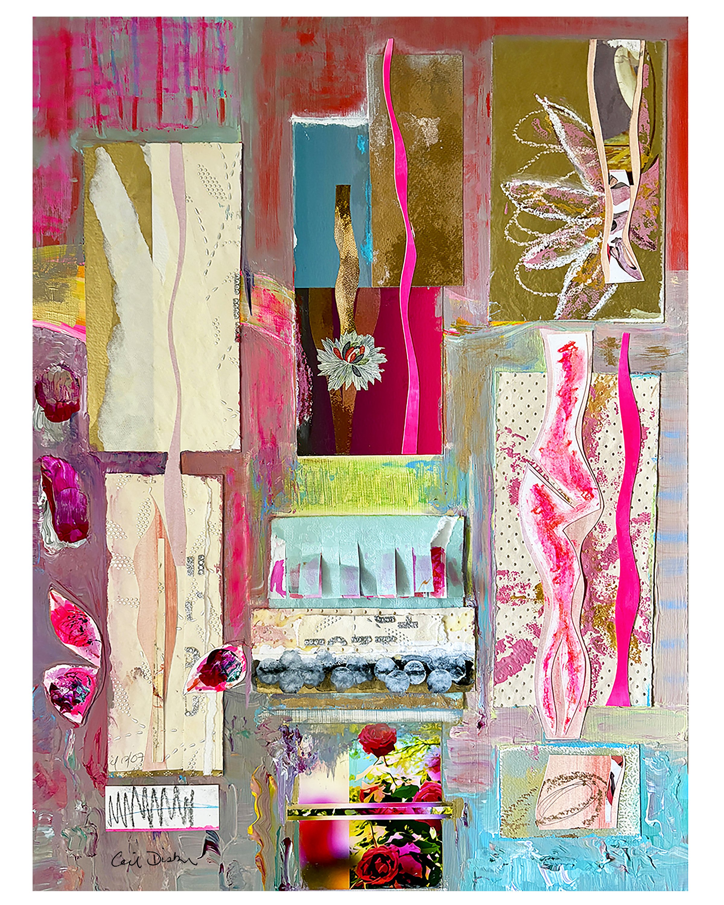 Mimi & Coco 4Ever. 15x20 collage print. Ceil Diskin-2026.