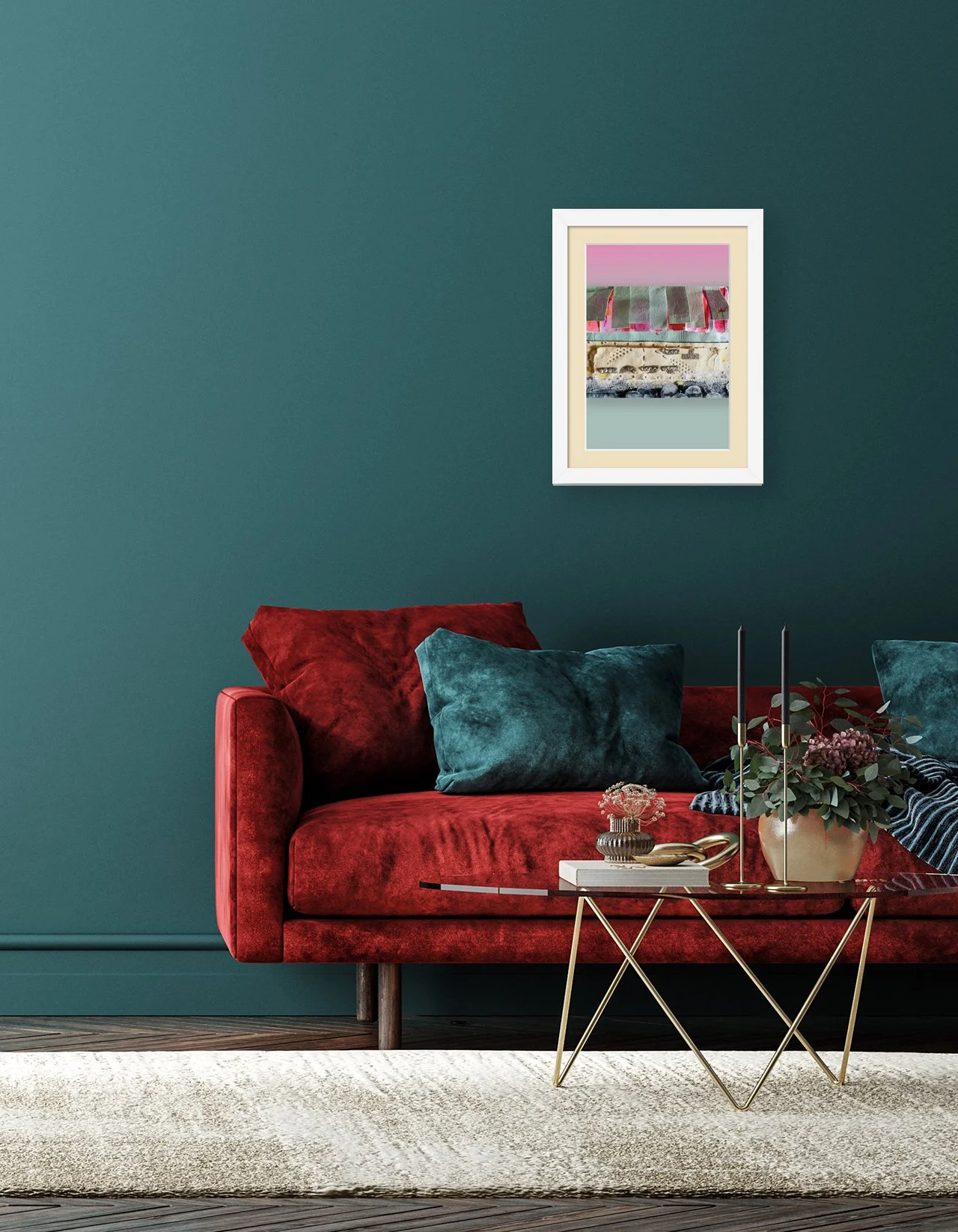 Rowie, Reesie & Roos, 7x10 Giclée print, matted & framed, in scene. Ceil Diskin 2026.