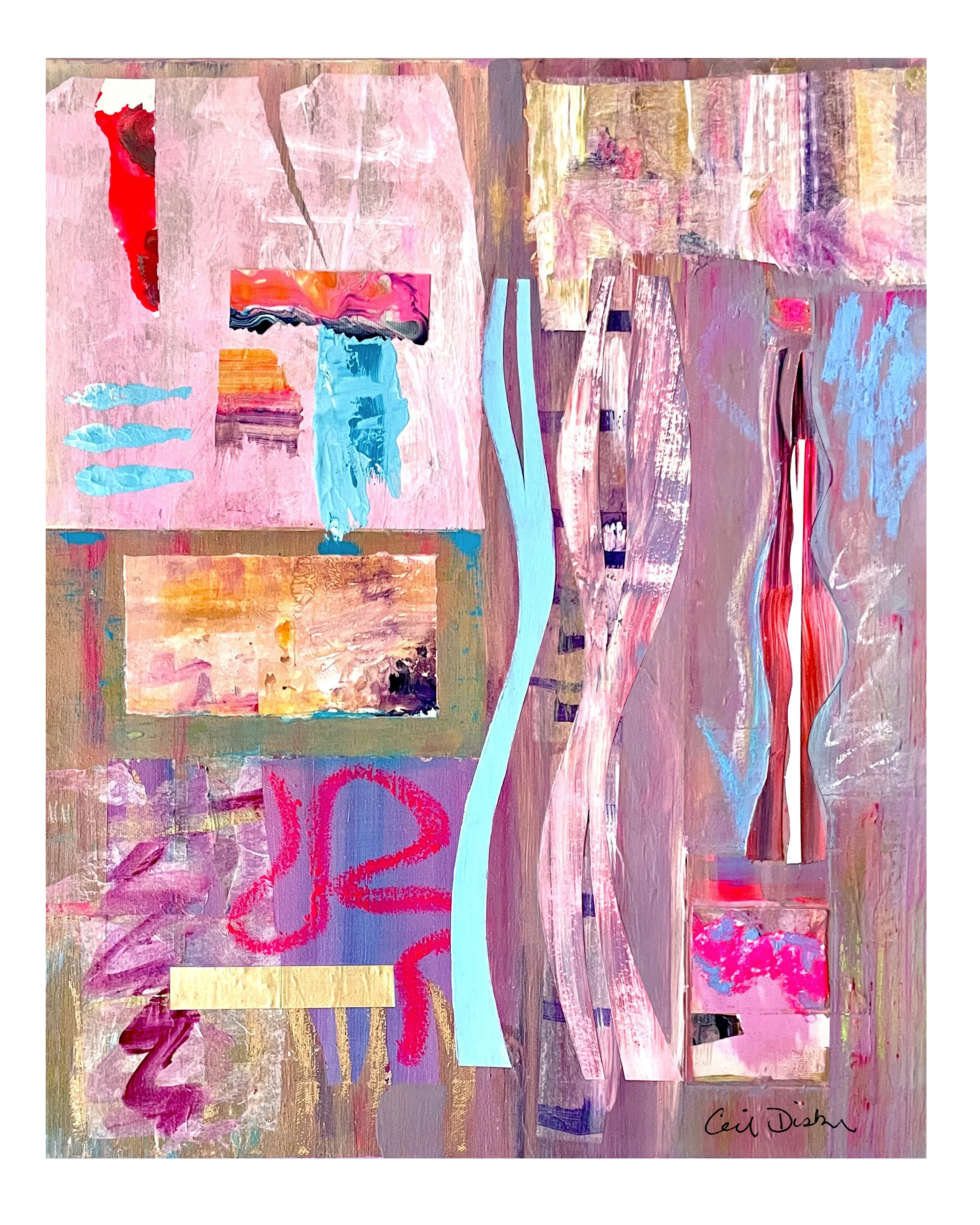 Miracle Road. 16x20 collage print. Ceil Diskin-2025.