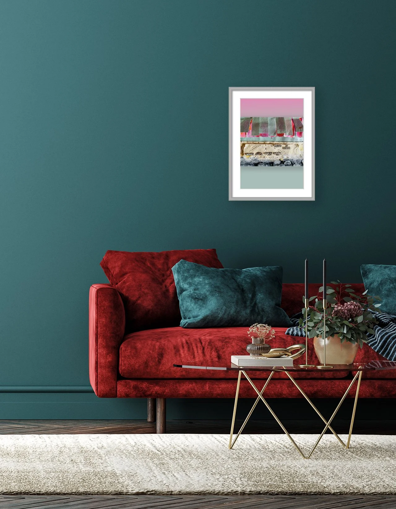 Rowie, Reesie & Roos, 7x10 Giclée print, matted & framed, in scene. Ceil Diskin 2026.