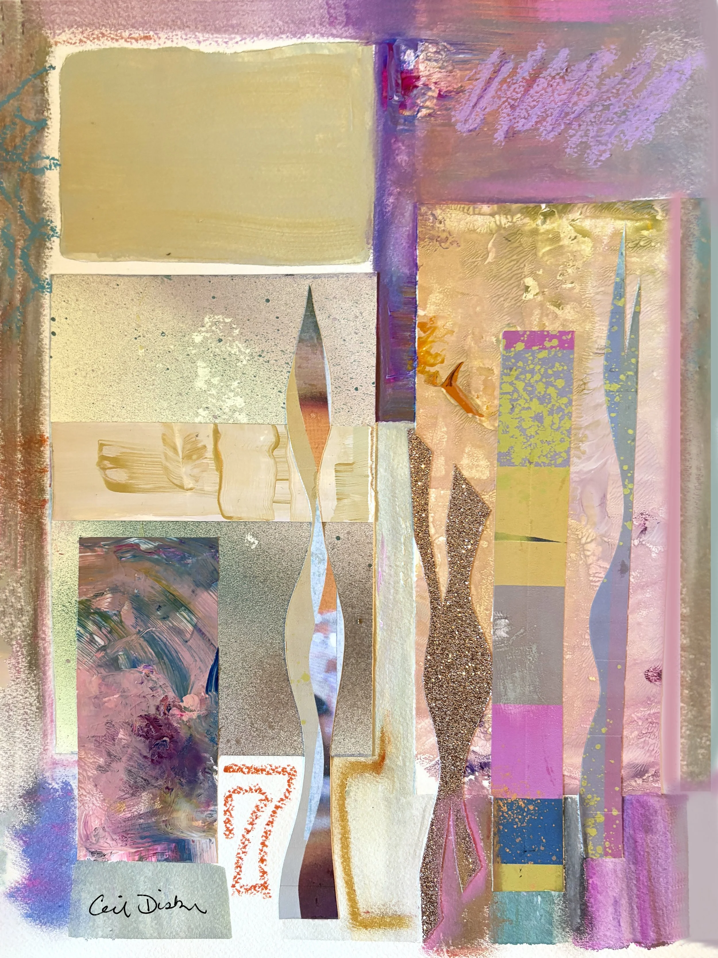 L'Ingenue, collage print, by Ceil Diskin