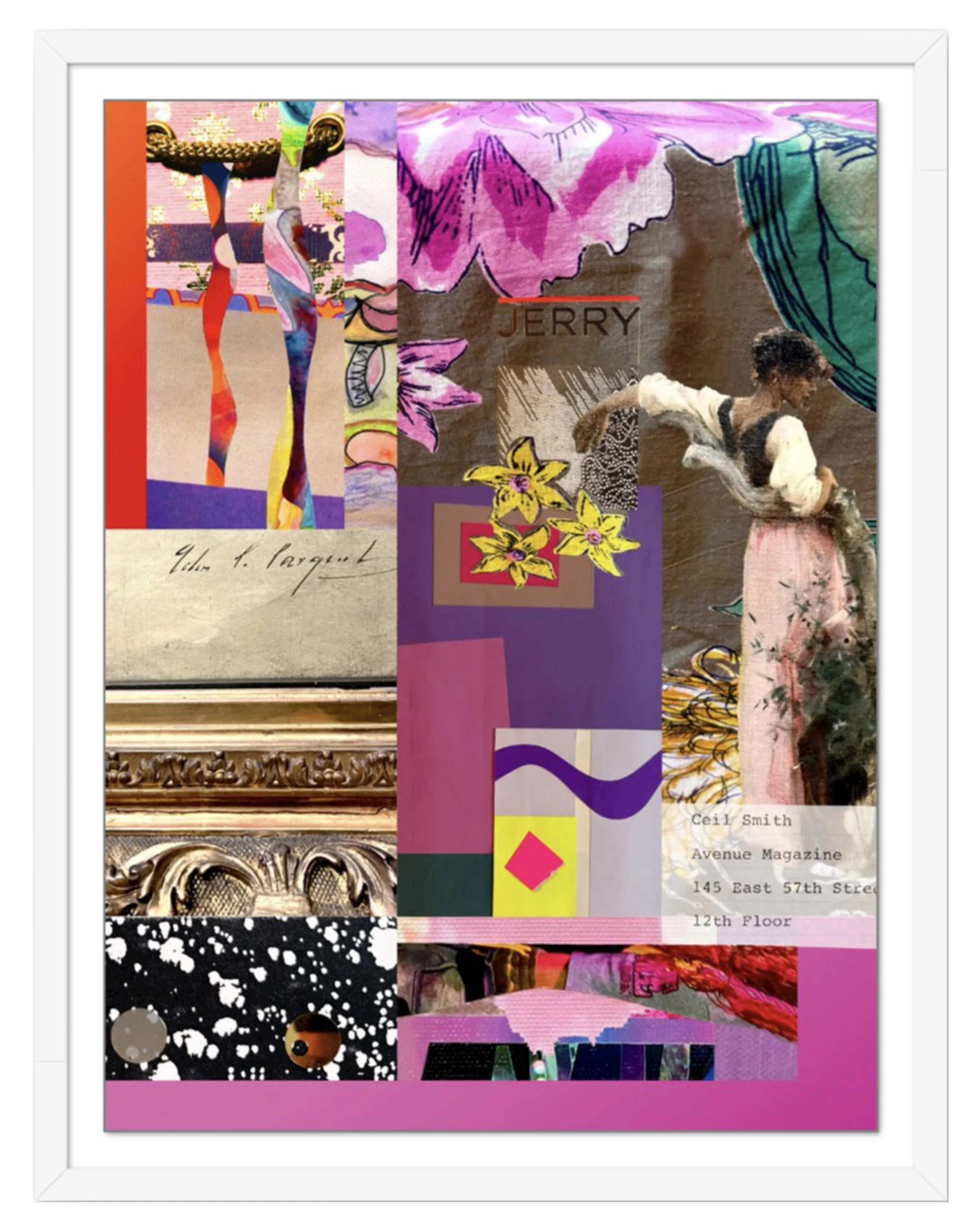 John-Jerry-Ceil. 18’x24” digital collage print matted & framed. Ceil Diskin, 2026.