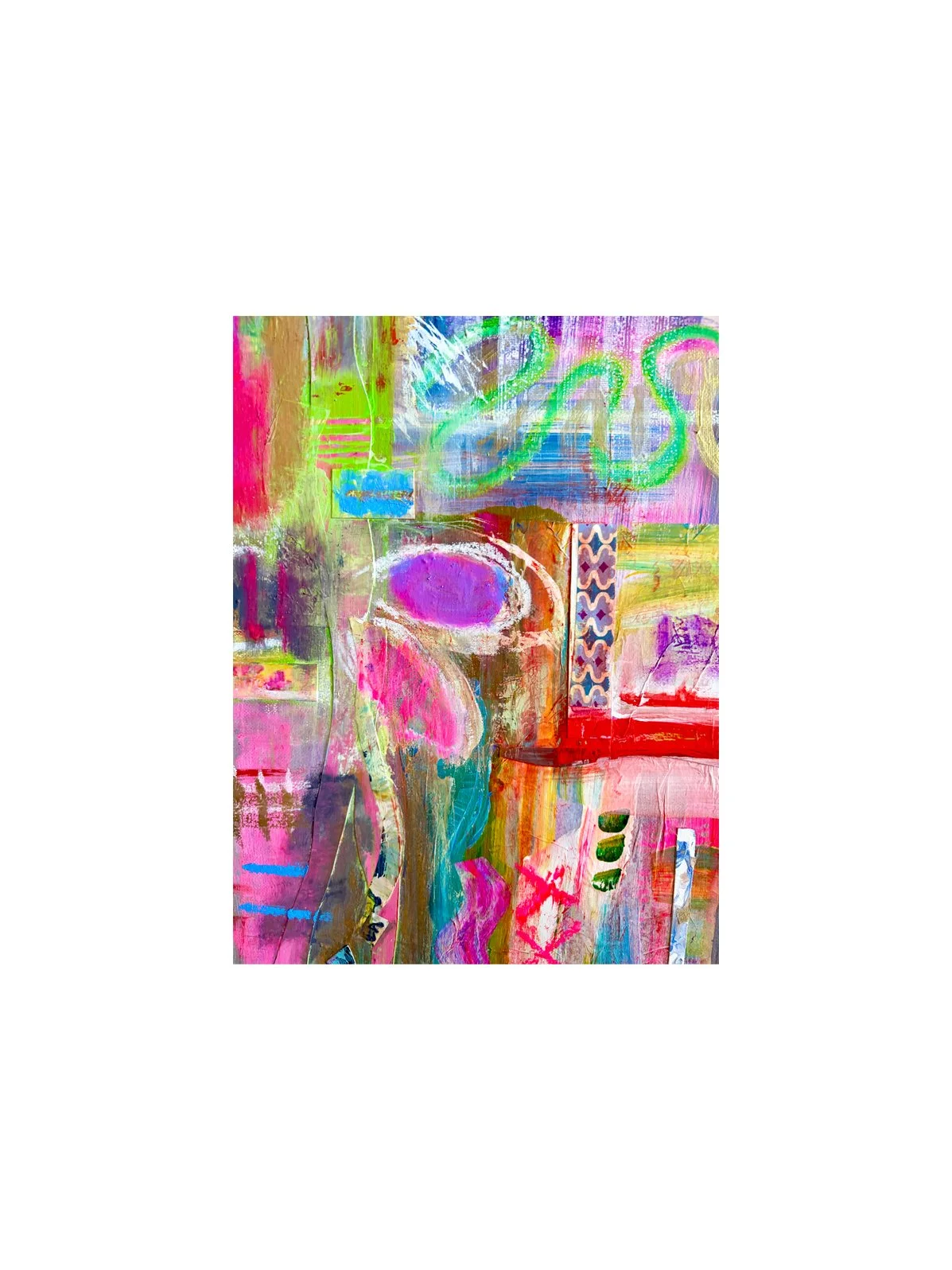 SMASH, mixed media collage detail, by Ceil Diskin