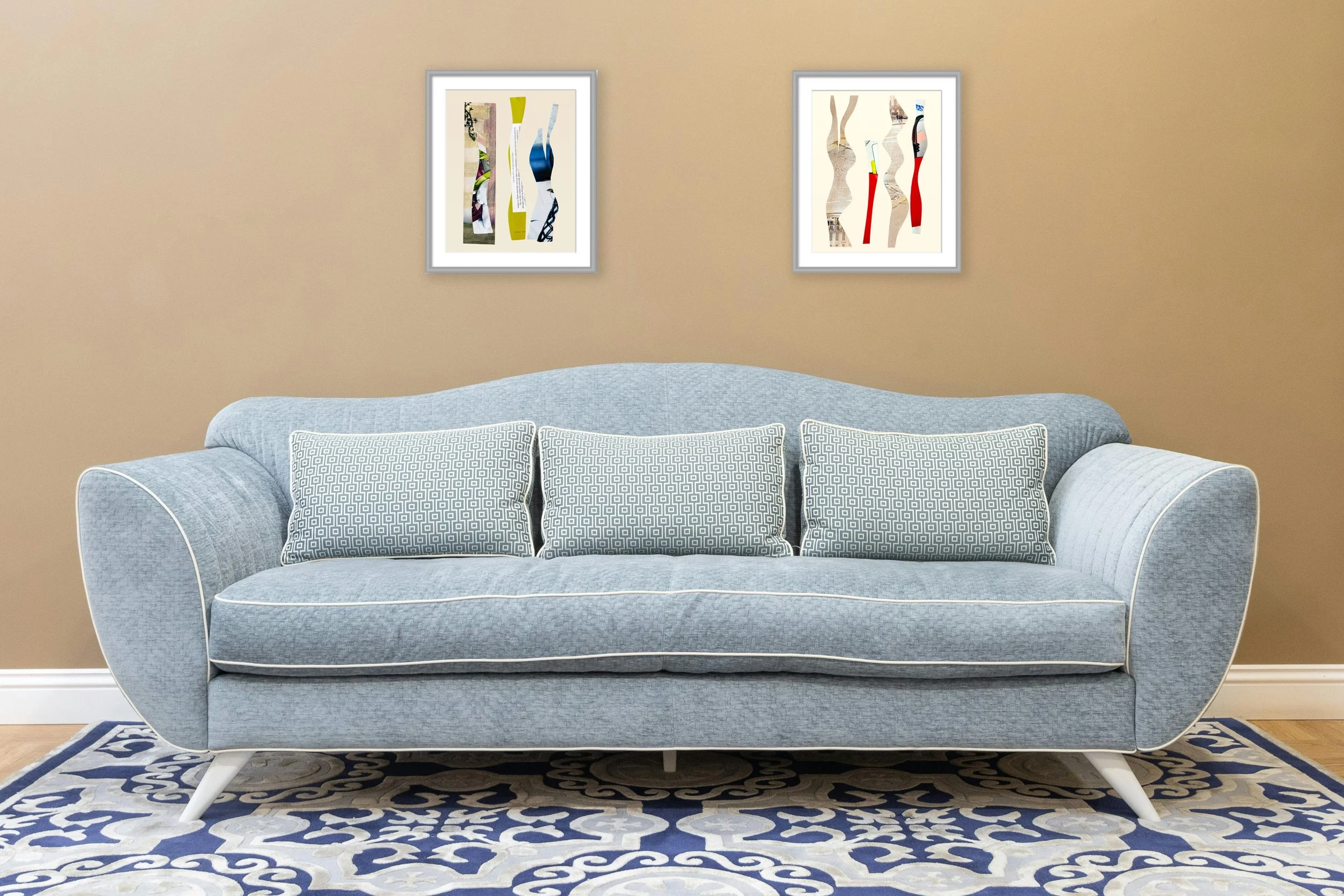 Let’s Go Now & All Of Us. 8x10 collage print, matted & framed, in scene. Ceil Diskin-2025.