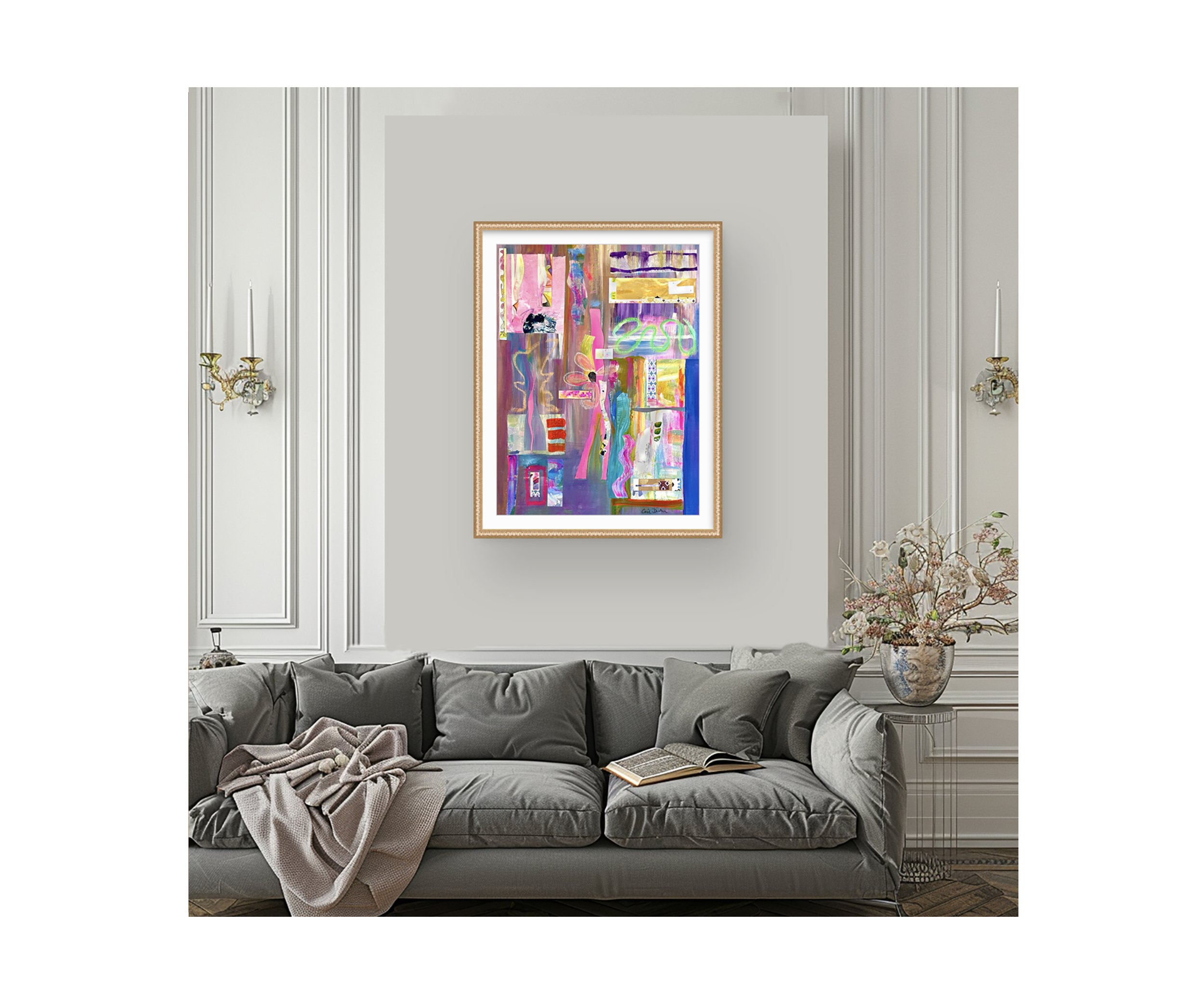 SMASH, in grey modern living room, by Ceil Diskin
