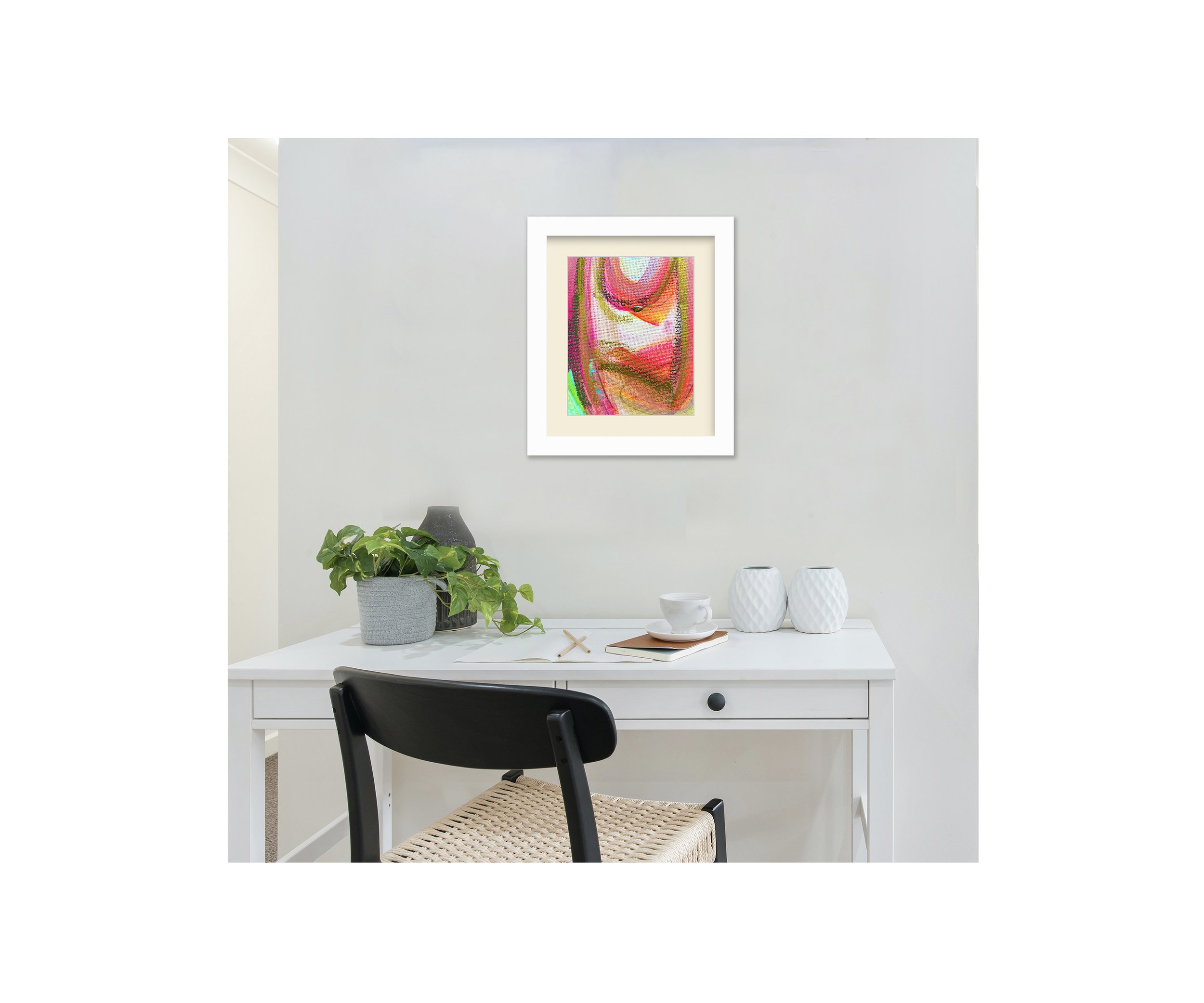 As Of Yet, HOT-TO-GO Series, over white desk, by Ceil Diskin