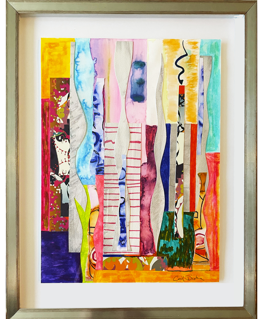 Restless 11x14 original collage silver frame white mat