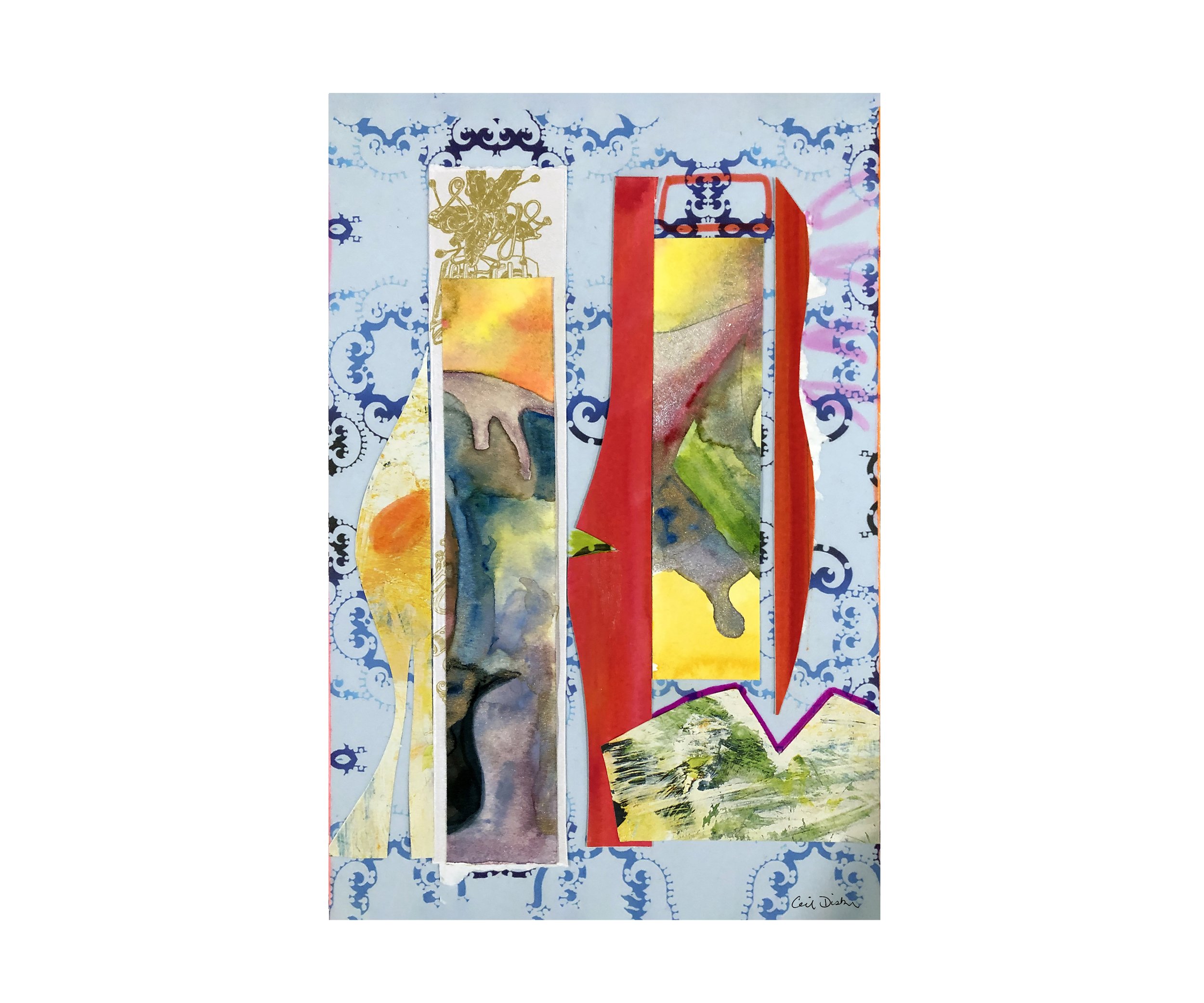 Sevens - Mixed Media Collage Print