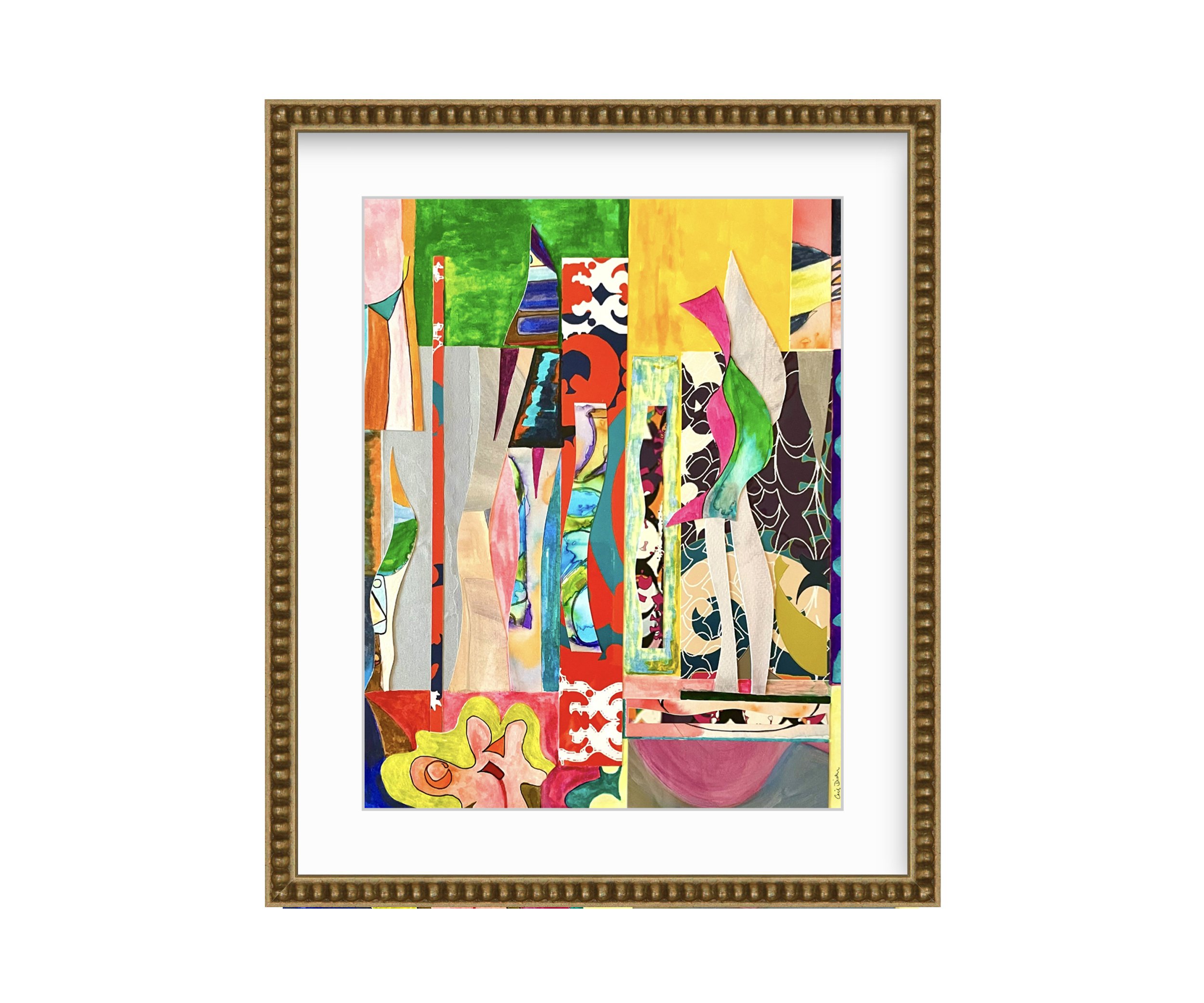 Kiss Me - gold bead frame