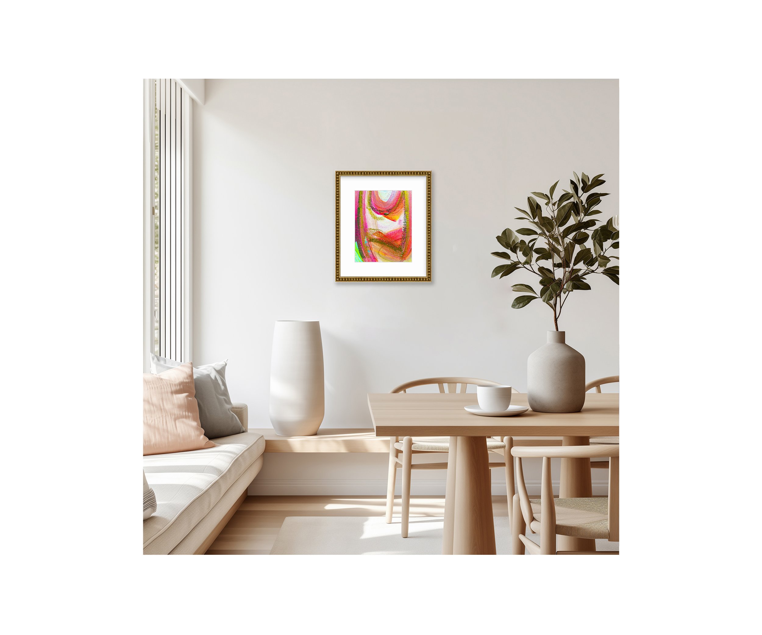 As Of Yet, HOT-TO-GO Series, in beige dining room, by Ceil Diskin