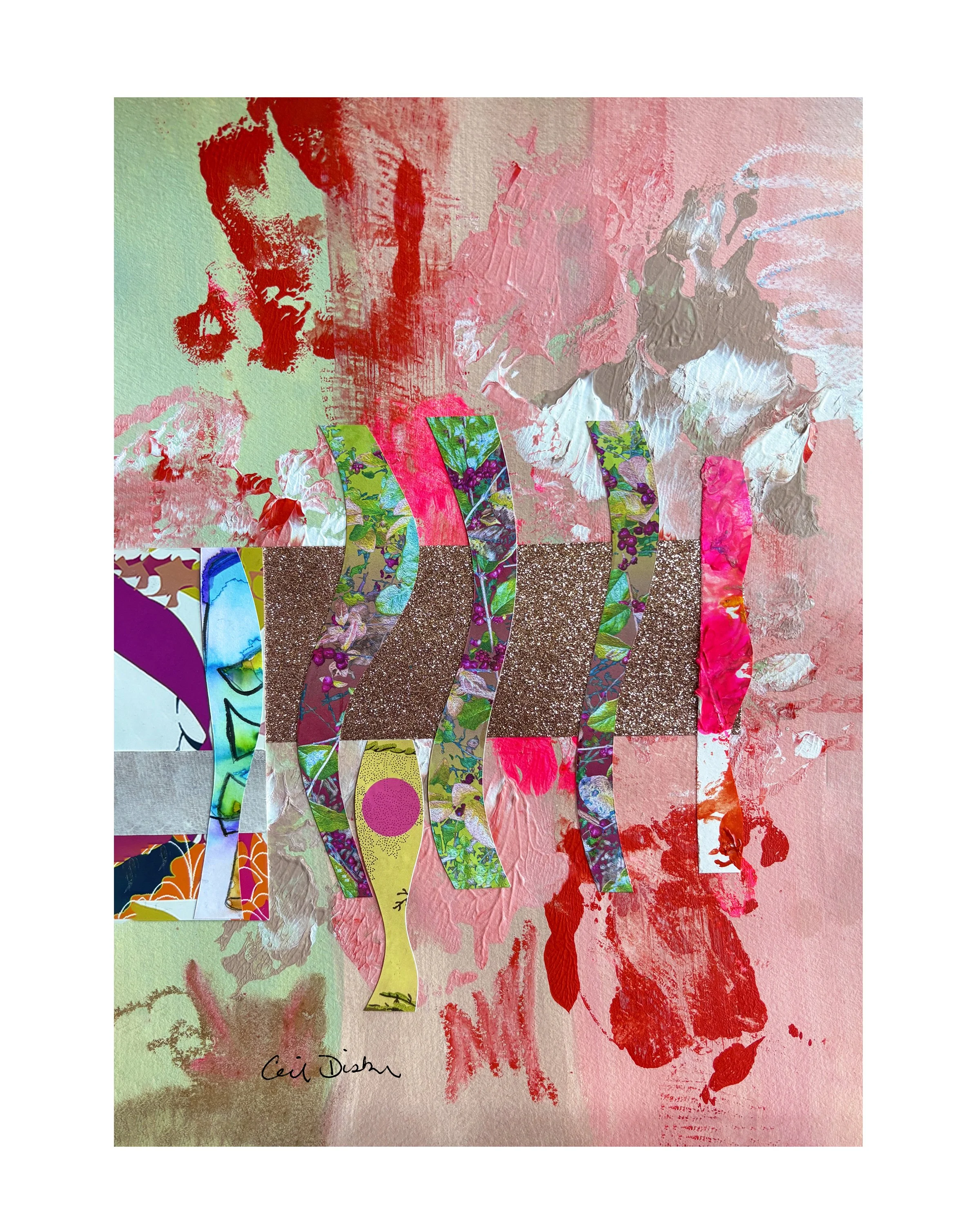 Joy, Sometimes. 10x14 collage print. Ceil Diskin-2025.