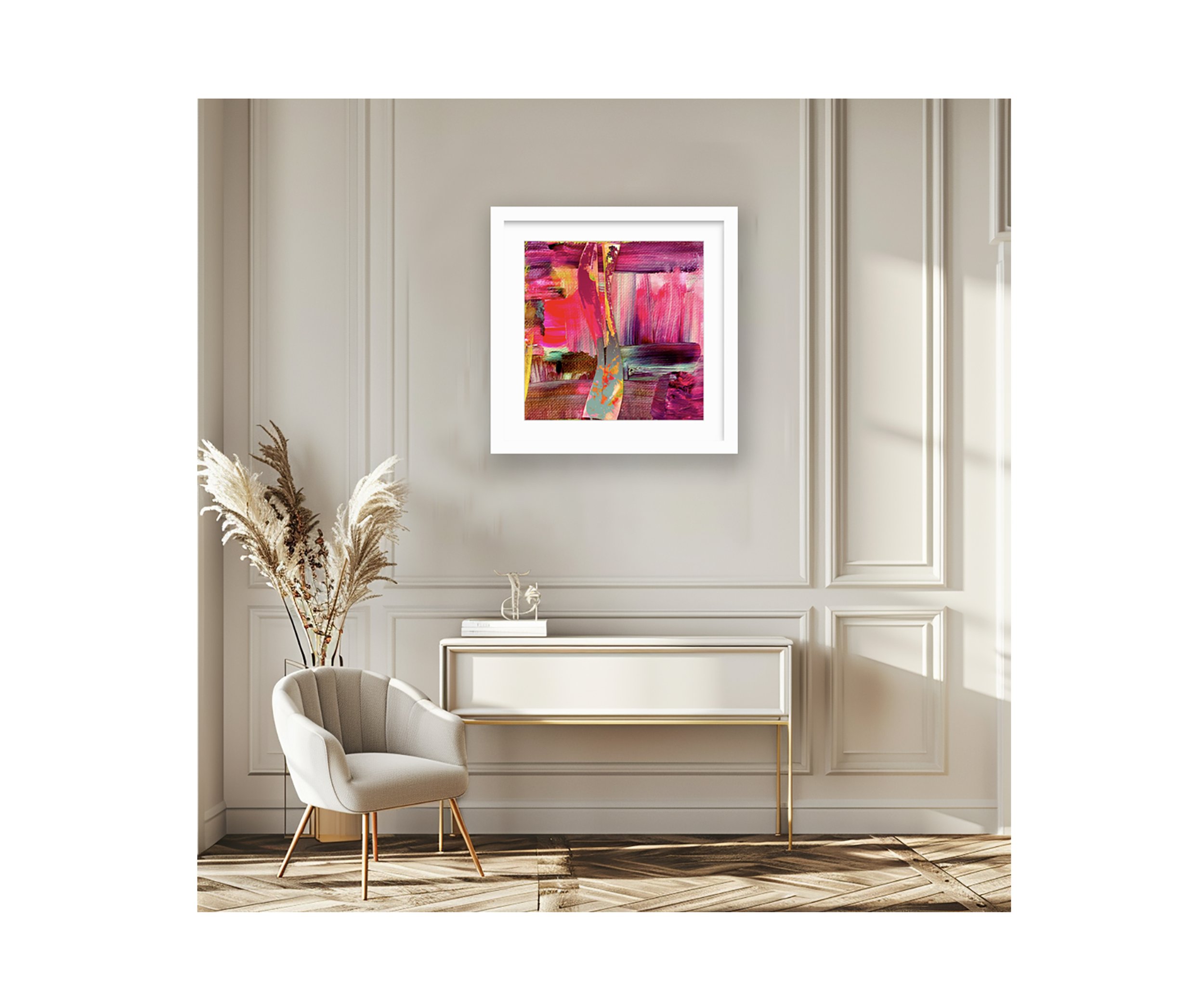 Always, white frame, in scene