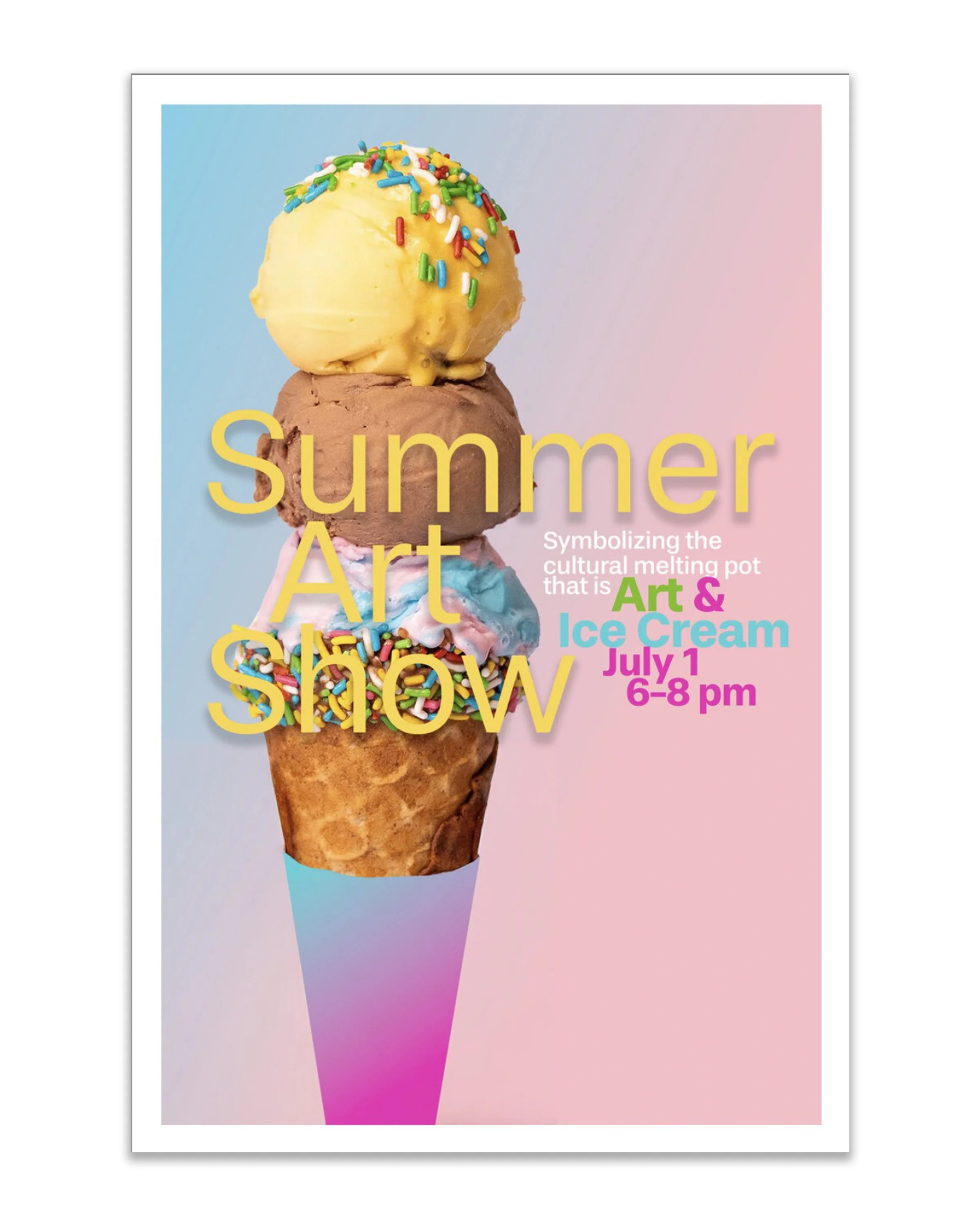 Summer Art Show poster peel n stick 11x17